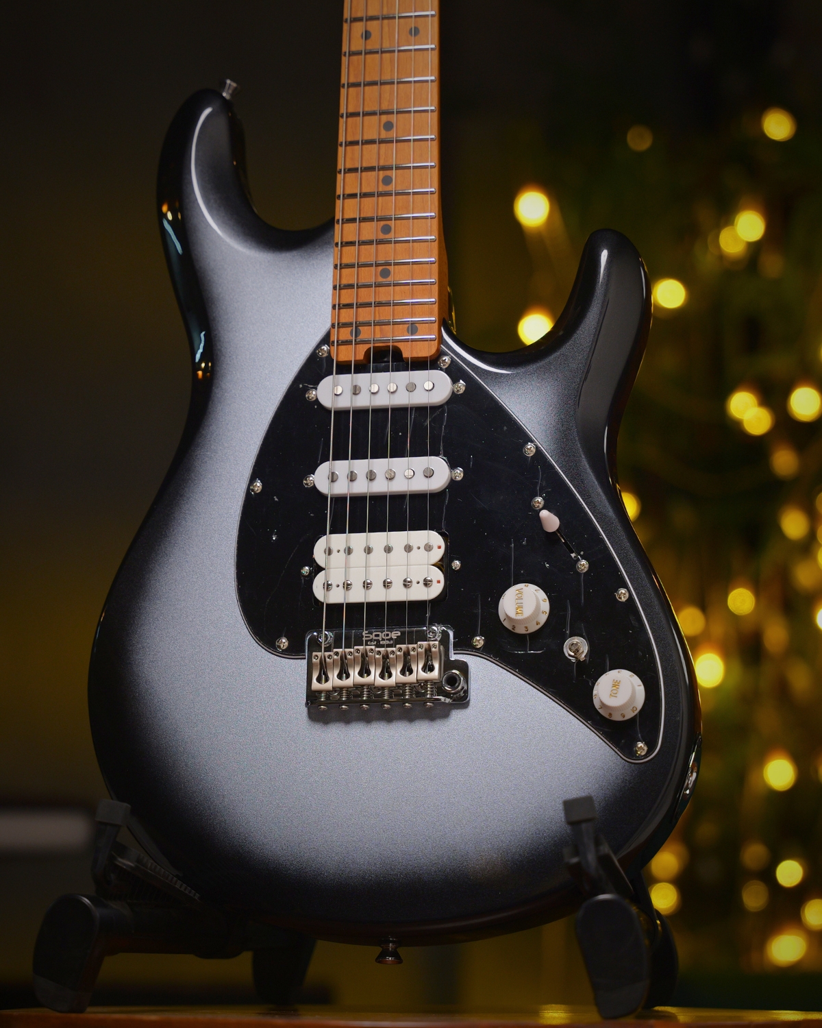 SQOE SEMS200 MBKS Metallic Silver blackburst HSS Alnico 5 Electric Guitar