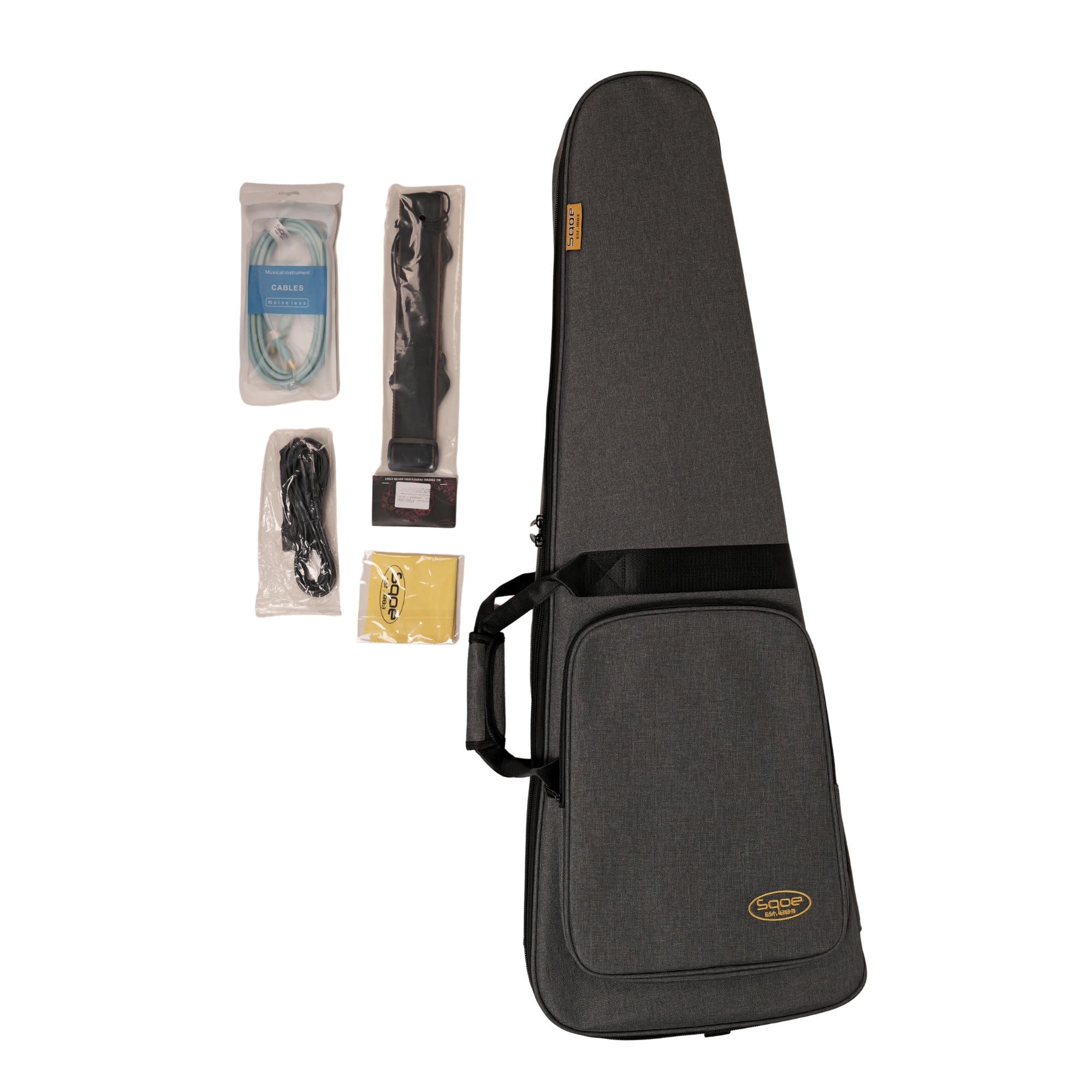 SQOE SBWT700 Pearl White 4-String Headless Electric Bass Roasted Maple India