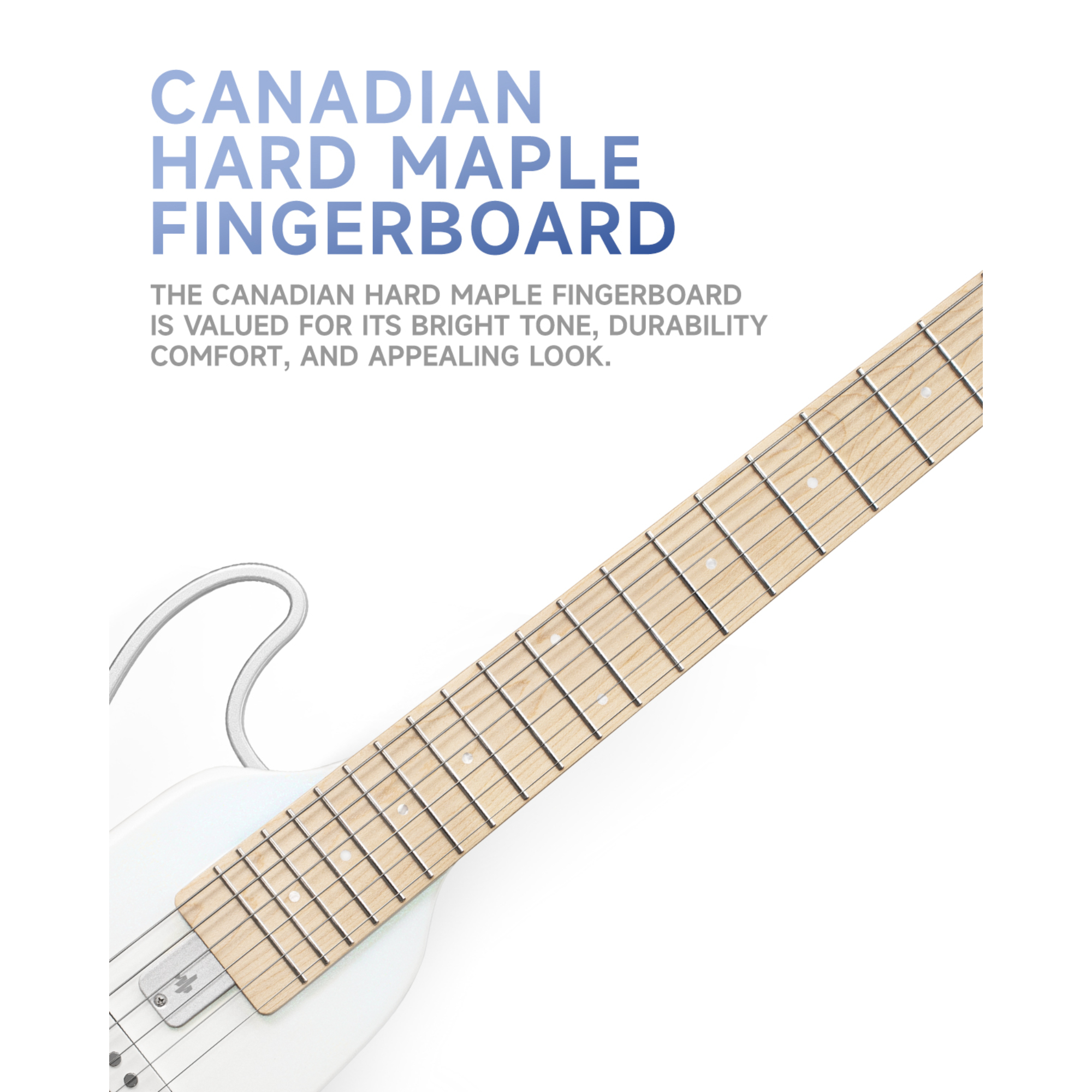 Donner HUSH-X Electric Guitar Kit white - Featherlight Headless Guitar Great for Travel and Practice Mahogany Solid Body with Easy Assemble Stands Gig Bag All Accessories