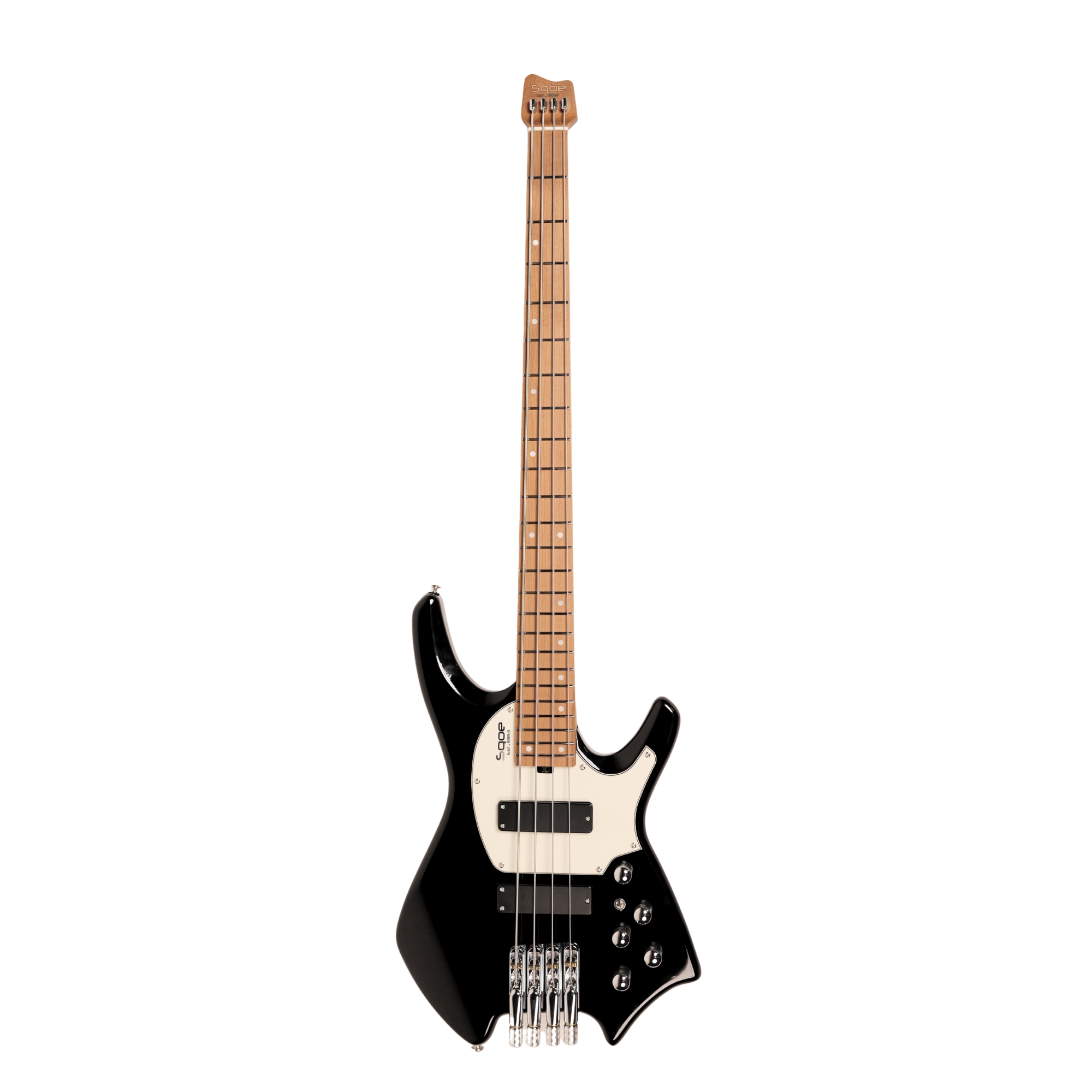 SQOE SBWT700 Black Warrior 4-String Headless Electric Bass Roasted Maple India