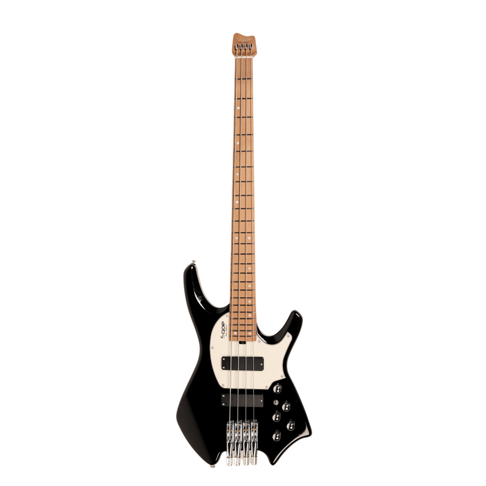 Image of SQOE SBWT700 Black Warrior 4-String Headless Electric Bass | Roasted Maple | India