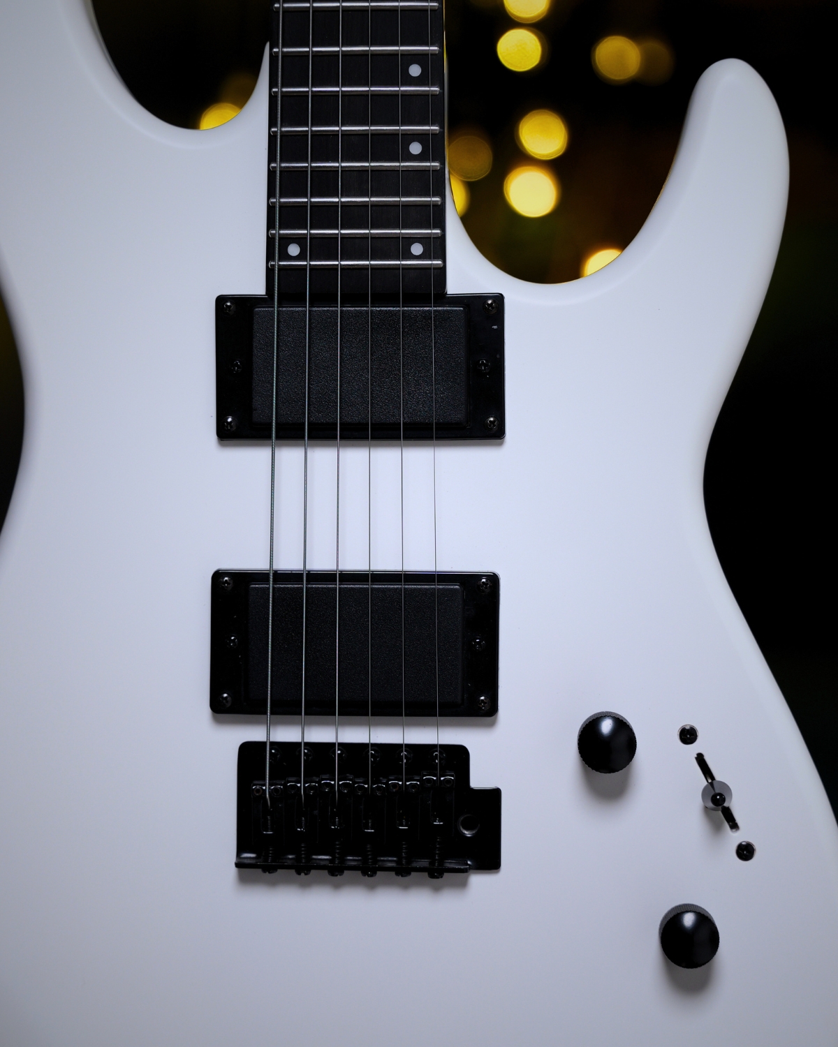 SQOE SEIB300 Electric Guitar White knight 24 Frets Dual Humbucker Metal Guitar