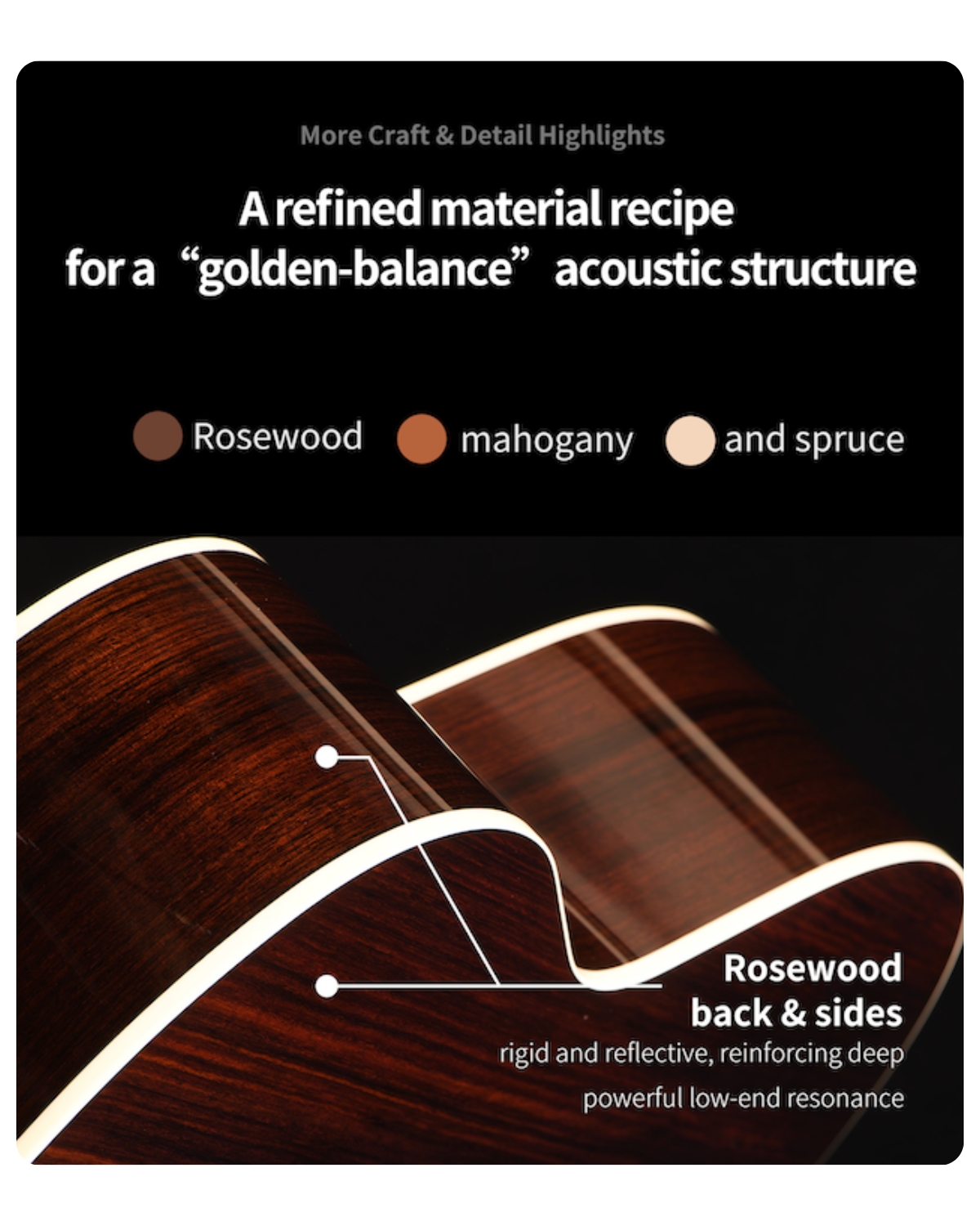 Kepma G1S GA Natural Acoustic Guitar Premium Grand Auditorium Solid Top Guitar