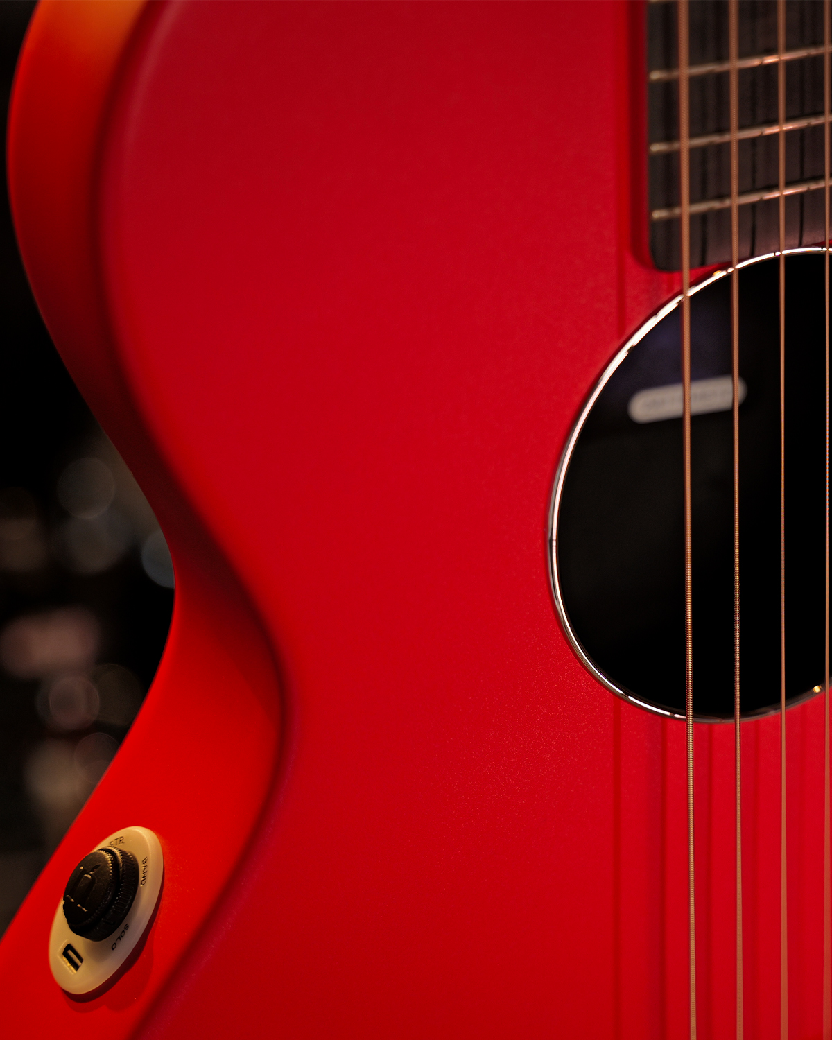 Natasha Asteroid NSX  Carbon Fibre Acoustic Guitar with Smart Pickup Imperial red