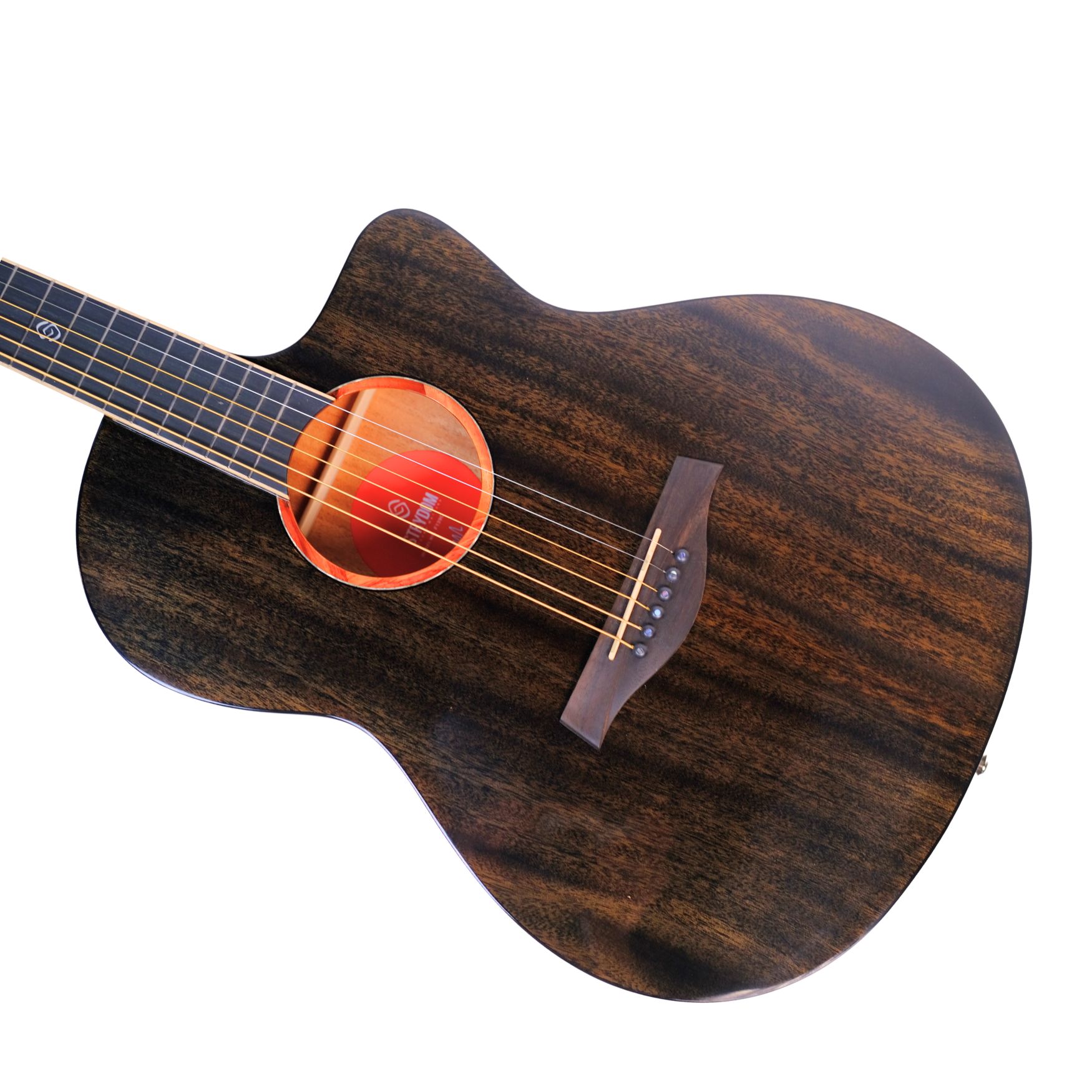 Strydom F139C 39inch all mahogany acoustic guitar trans black gloss