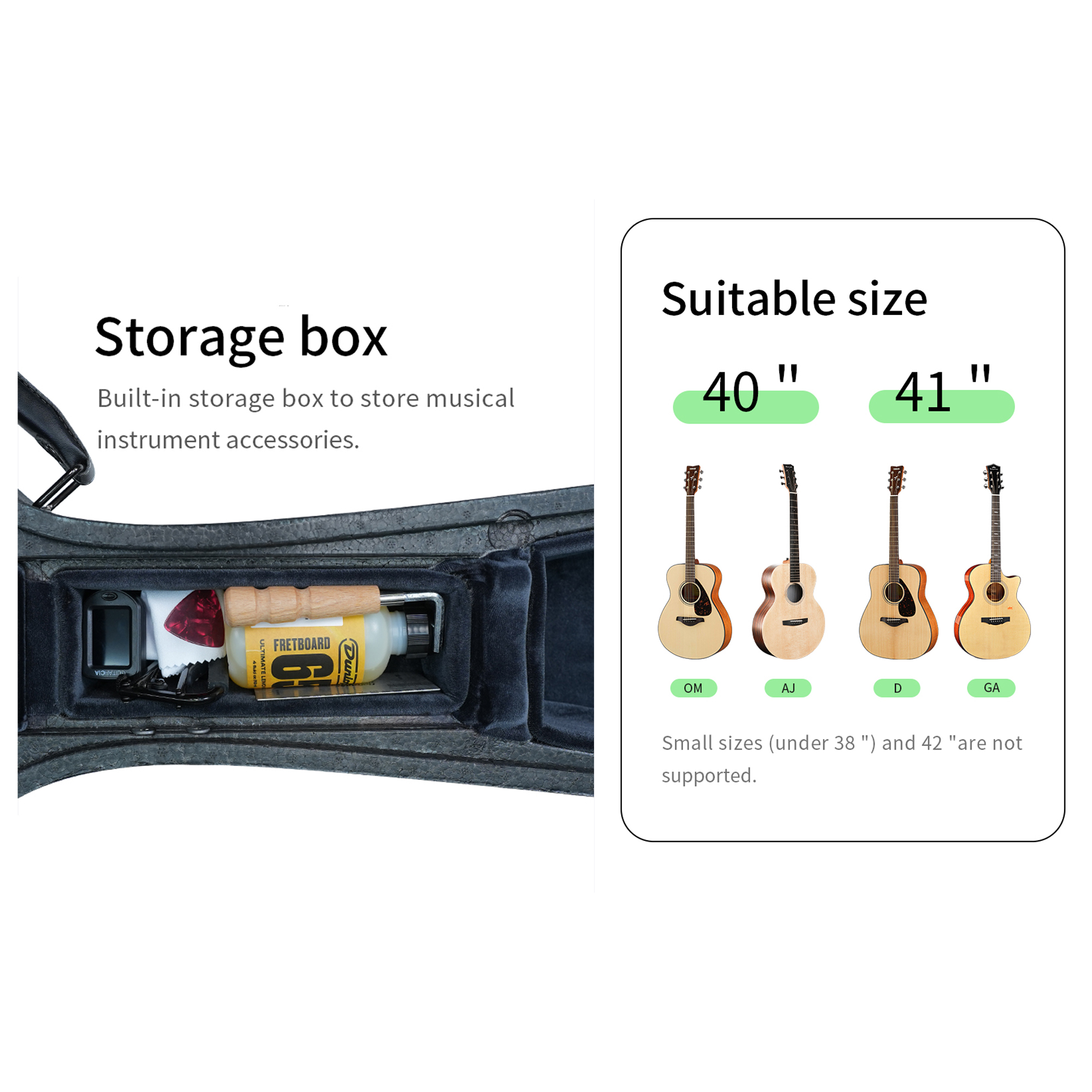 Double AIR bag Hardcase for 40inch and 41inch guitars - weather resistant lightweight Air01