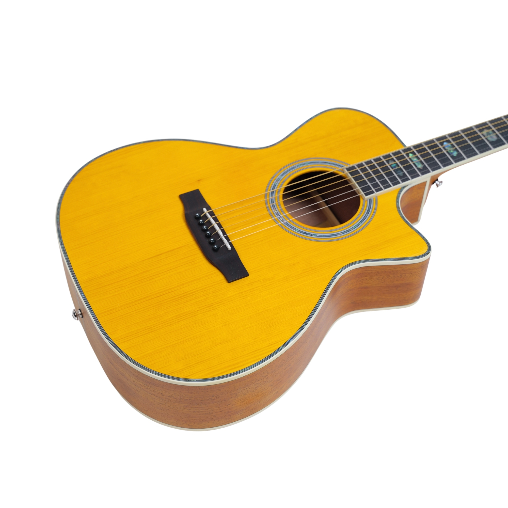 AC40C Vintage yellow Solid Spruce Top Acoustic Guitar  Mahogany Back  Sides