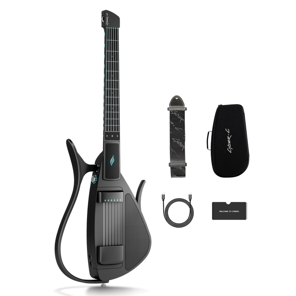 Image of Enya CYBER-G Pick model Stringless Smart Guitar, Foldable Travel Backing Guitar, Built-in Drum Machine &amp; Bassline, 20 instrument Sounds for One-Man Band, App Interactive Chord Sheets For Adults &amp; Teens Black
