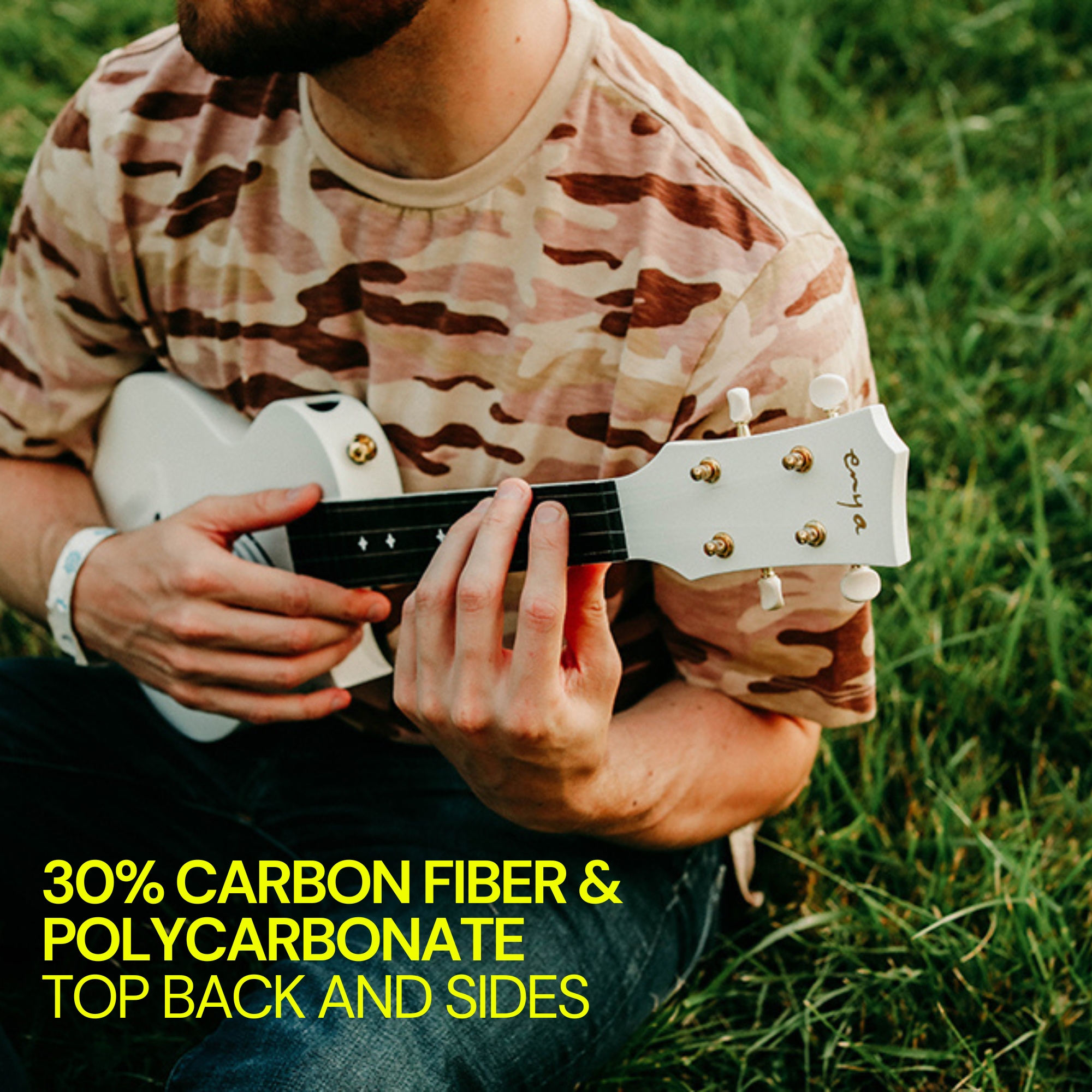 Enya Concert Nova U Carbon Fiber Travel Ukulele- White