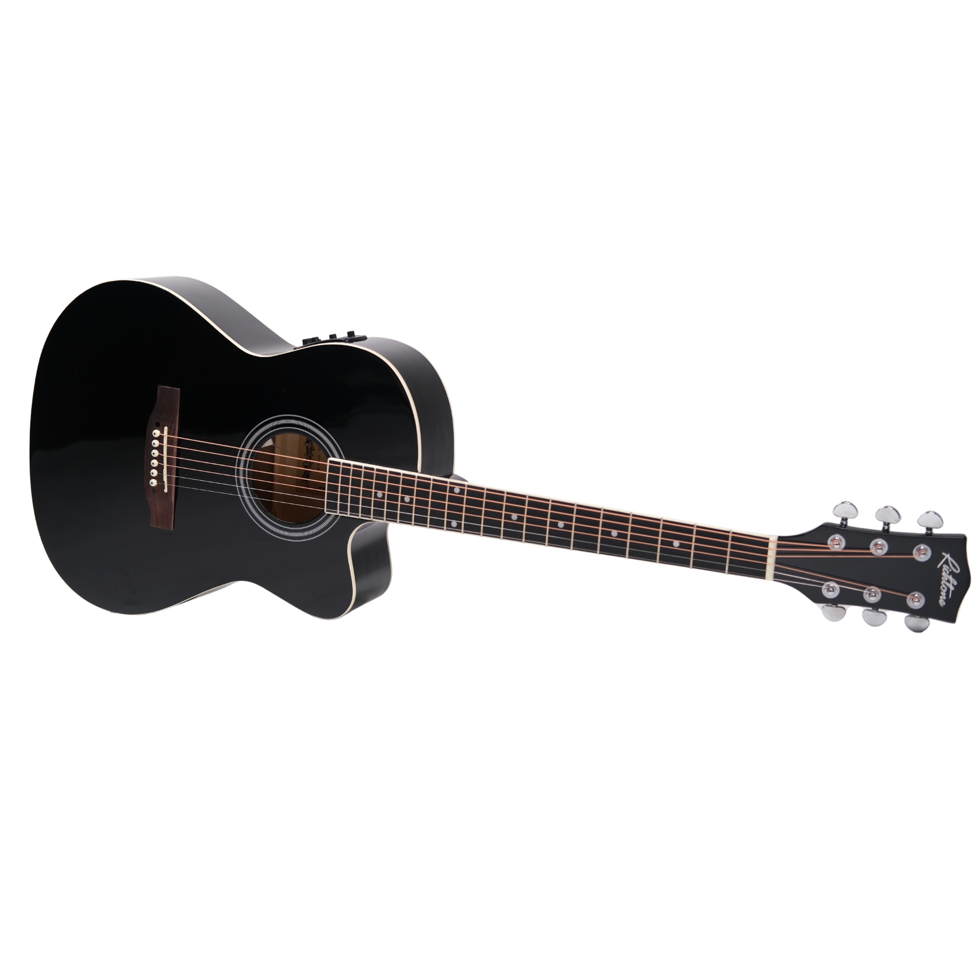 Richtone 39inch RT39CEQ 3 BAND EQ black glossy cutaway guitar