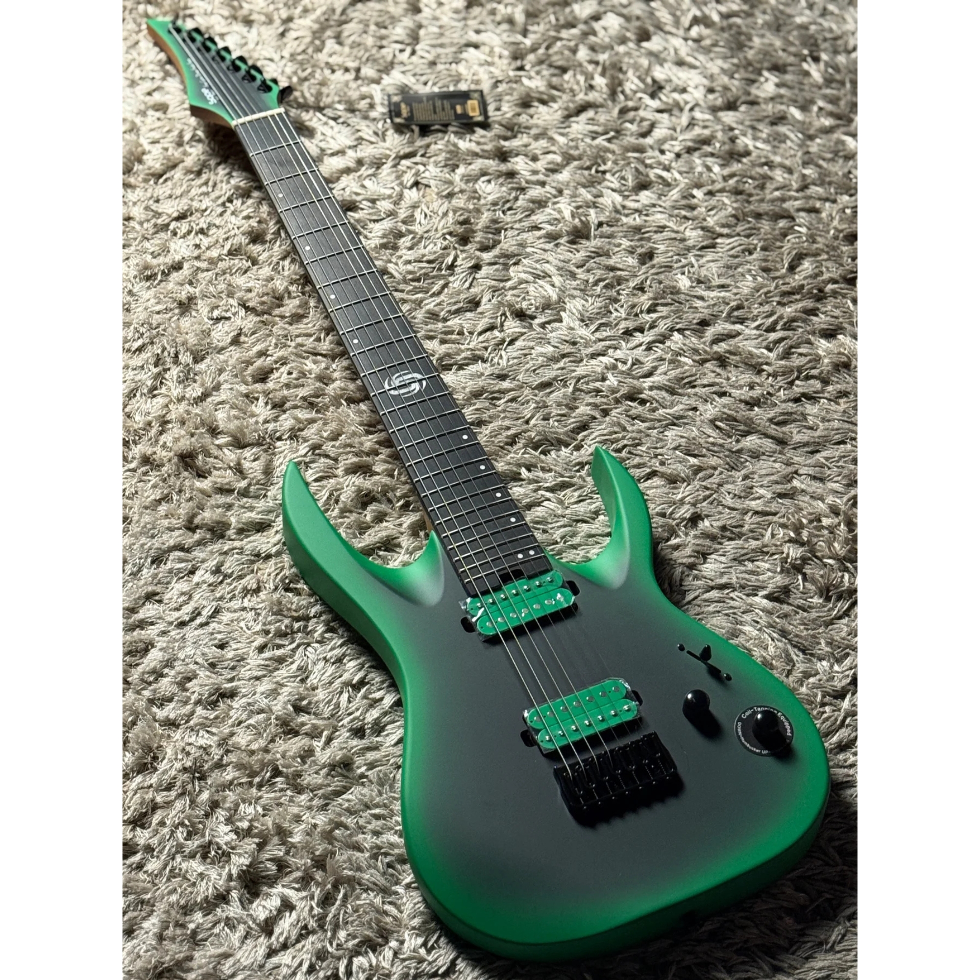 SQOE SEIB7S Venom fade green HH Super Strat