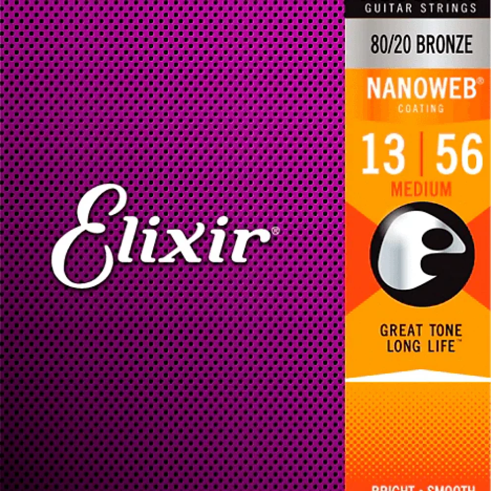 Image of Elixir 80/20 Bronze Nanoweb Light 13-56
