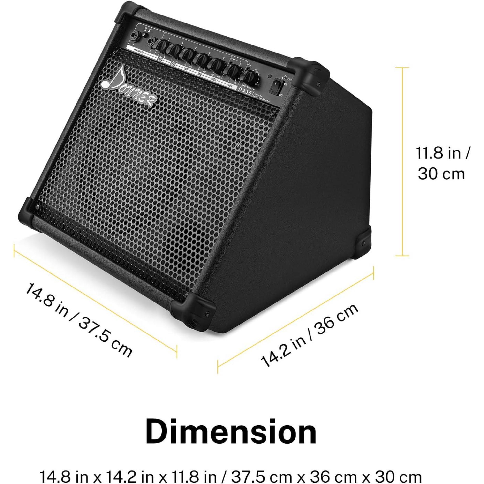 Donner Electric Drum AMP 35-Watt Electronic Drum Amplifier DDA-35 Keyboard Speaker with Aux in and Wireless Audio Connection DrumKeyboardMIC 3 in 1 Amplifier with 3-Band EQ and DI Out