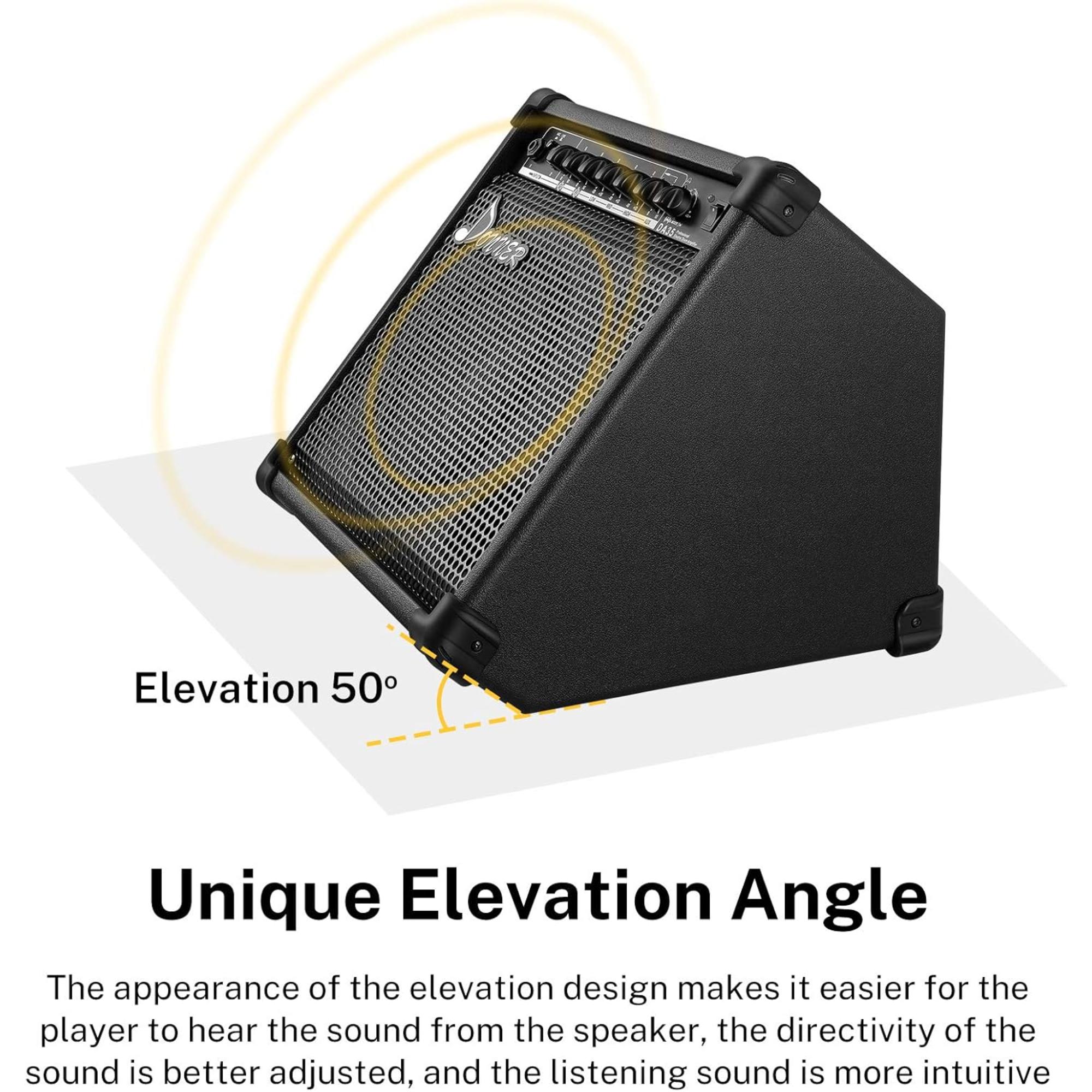 Donner Electric Drum AMP 35-Watt Electronic Drum Amplifier DDA-35 Keyboard Speaker with Aux in and Wireless Audio Connection DrumKeyboardMIC 3 in 1 Amplifier with 3-Band EQ and DI Out