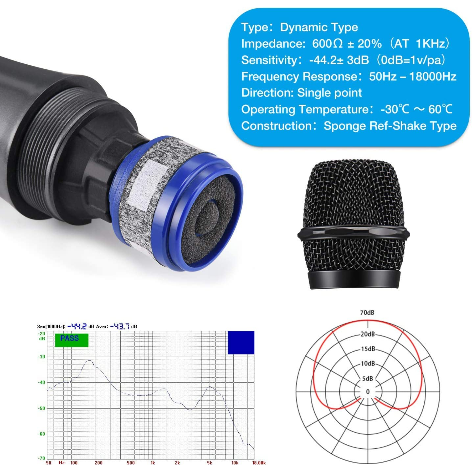 Moukey Dynamic Microphone Karaoke Microphone with 13 ft Cable Metal Handheld Cardioid Wired Mic Microphone for SingingStageChristmas Party Compatible wKaraoke MachinePA SystemAmpMixer Grey