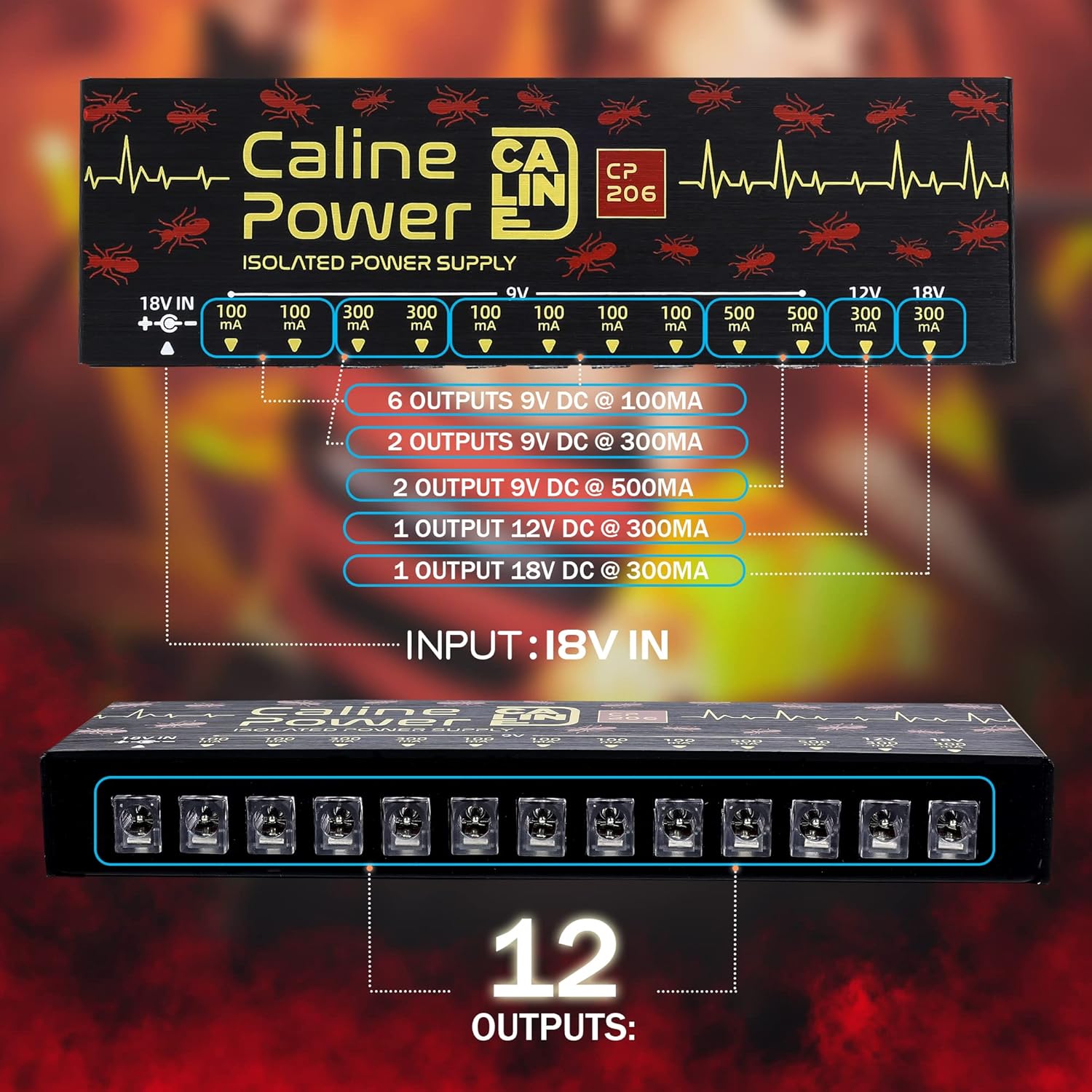 Caline CP-206 Fully Isolated Pedalboard Power Supply