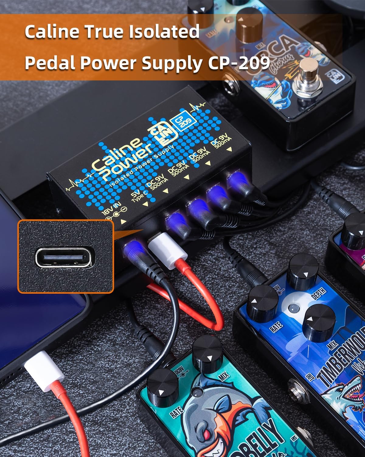 Caline CP-209 Mini Fully Isolated Pedalboard Power Supply