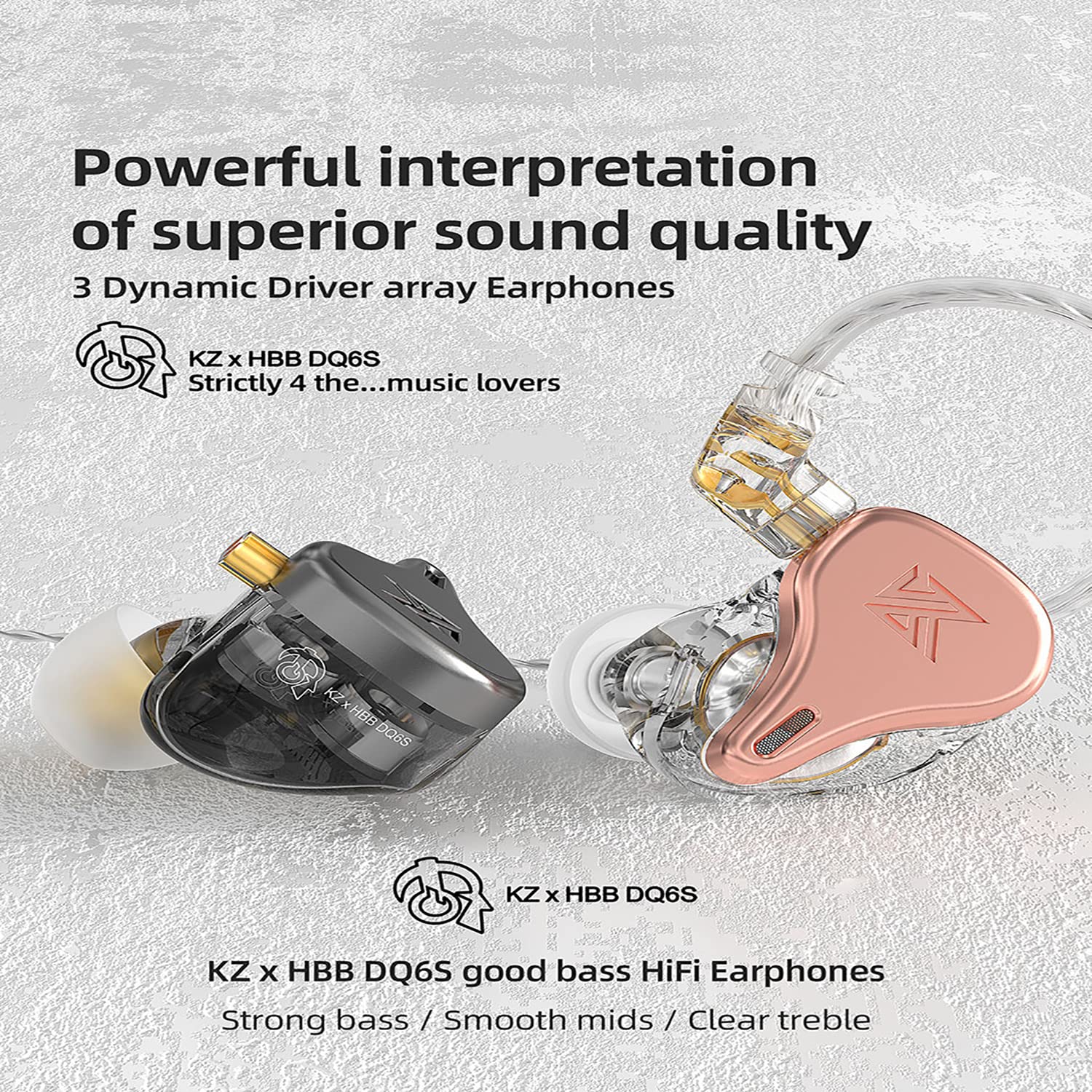 KZ DQ6S All-Dynamic 3-Driver In Ear Monitors