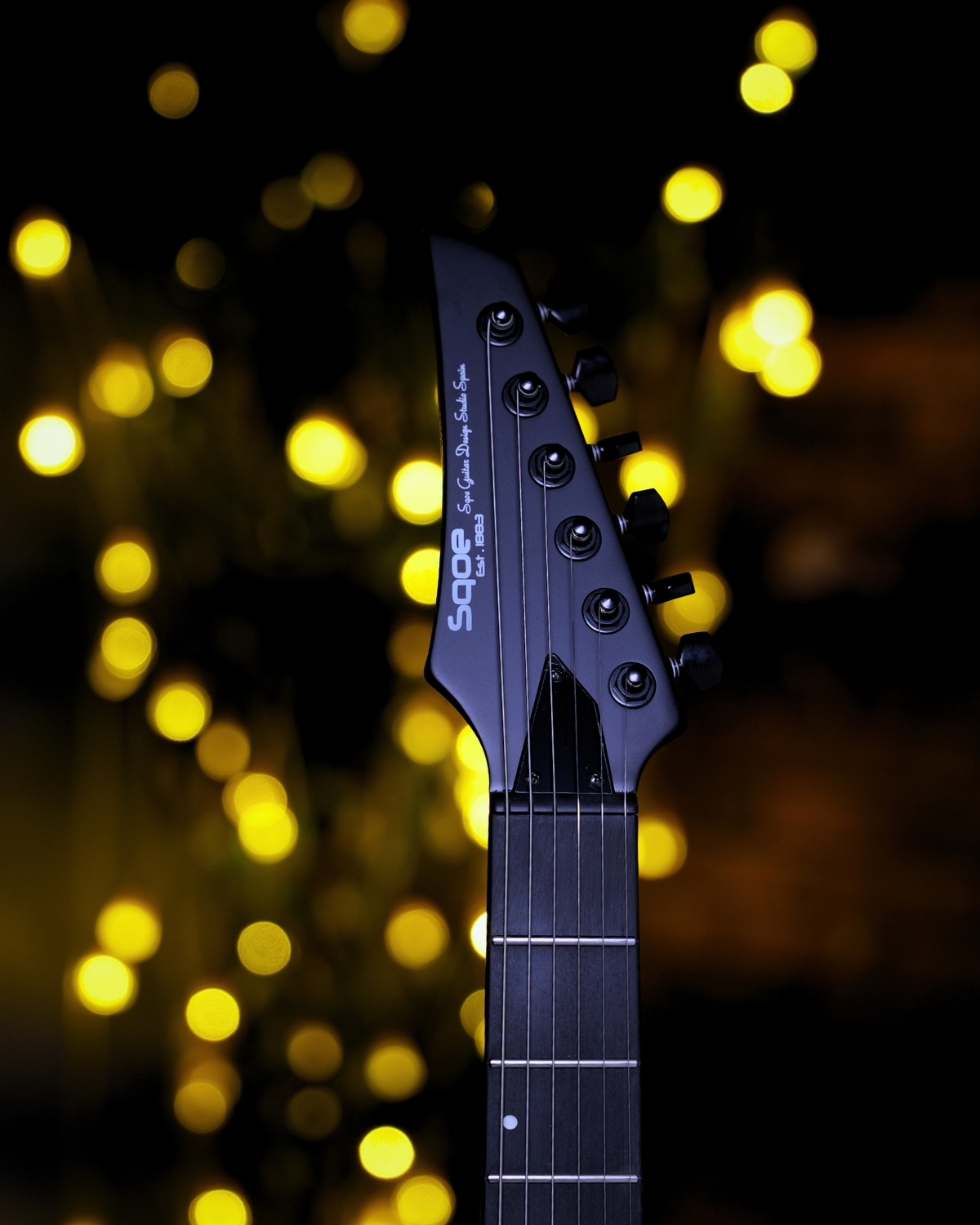 SQOE SEIB300 Electric Guitar Black warrior 24 Frets Dual Humbucker Metal Guitar