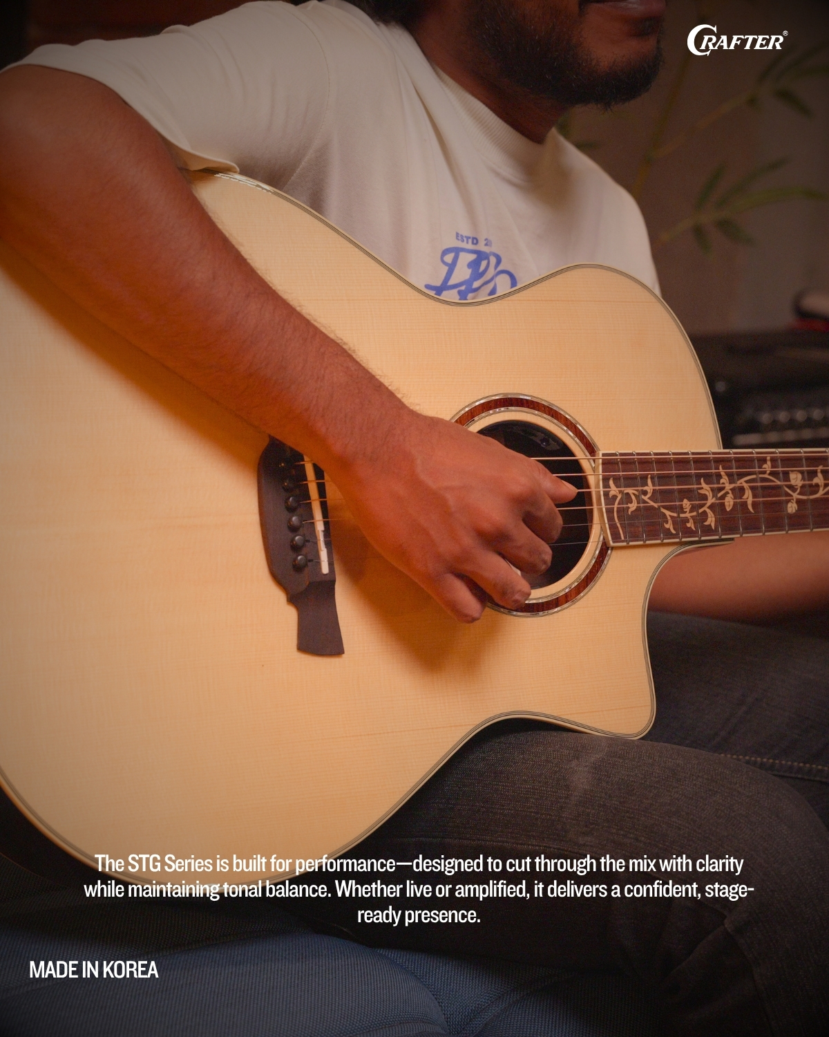 Crafter STG G28CE Acoustic Electric Guitar Stage Ready Performance Guitar
