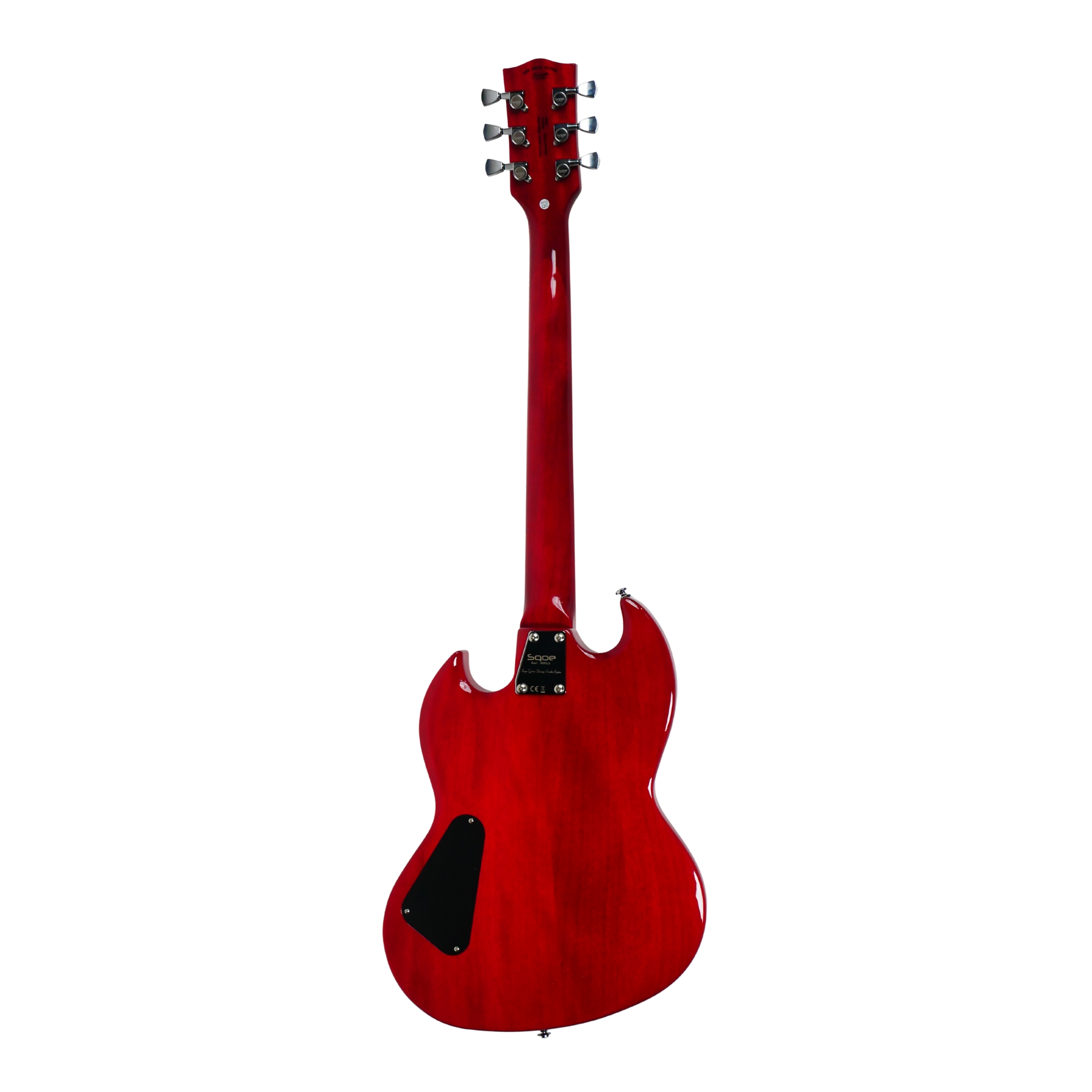 SQOE SESG450 Electric Guitar Arsenal Devils Horns Series Devil red SG Shape with Dual Humbuckers