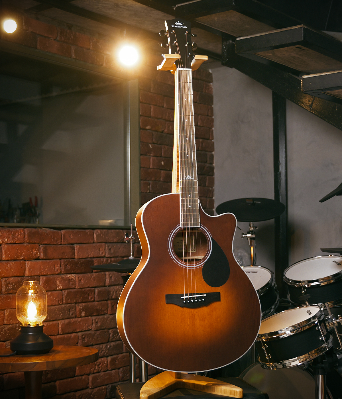 Kepma A1C Acoustic Guitar Crimson satin