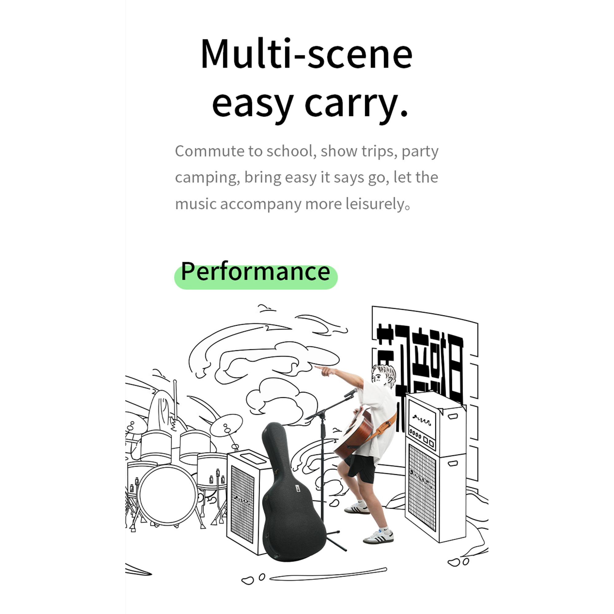 Double AIR bag Hardcase for 40inch and 41inch guitars - weather resistant lightweight Air01