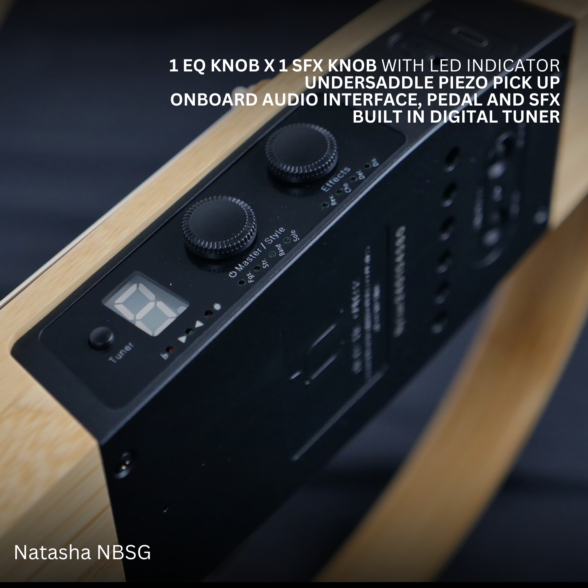 Natasha NBSG Steel String Silent Smart Guitar Bamboo