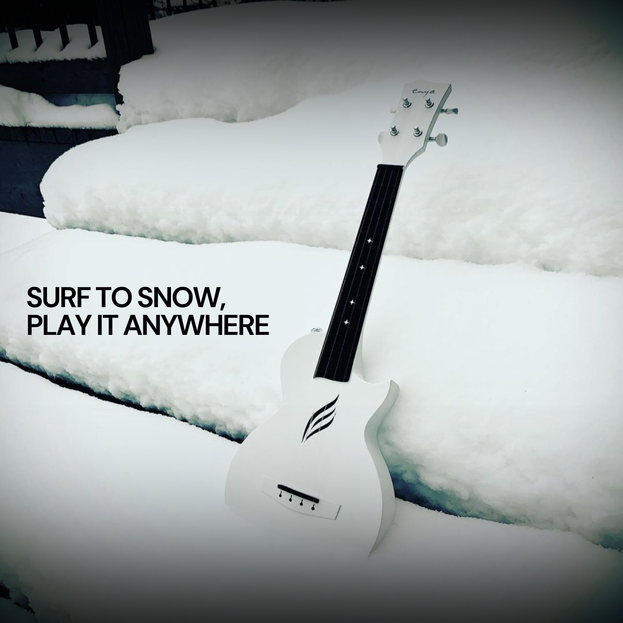 Enya Concert Nova U Carbon Fiber Travel Ukulele- White