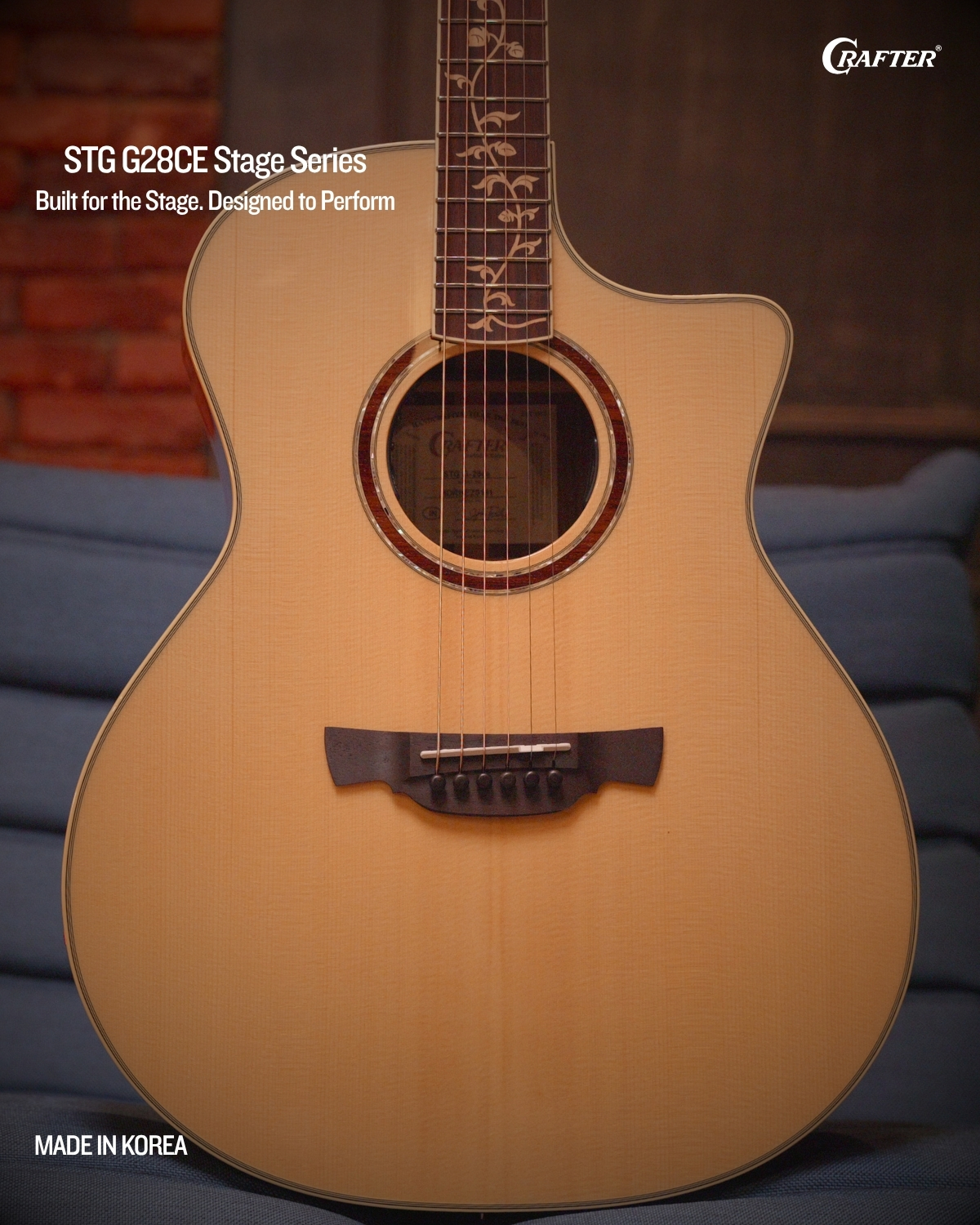 Crafter STG G28CE Acoustic Electric Guitar Stage Ready Performance Guitar