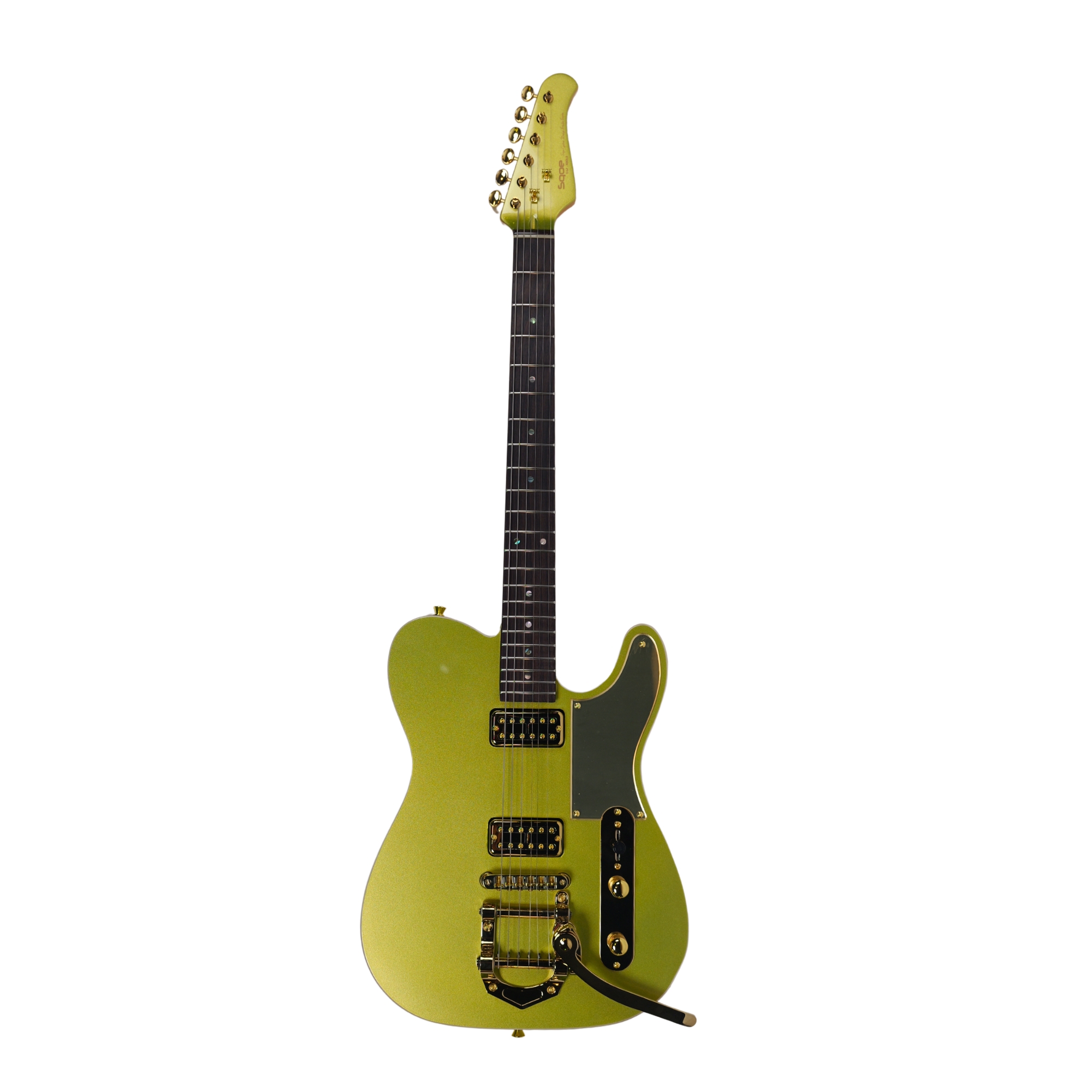 SQOE SETL1000FR Lime green Premium Custom Telecaster with Bigsby Tremolo ABS Case