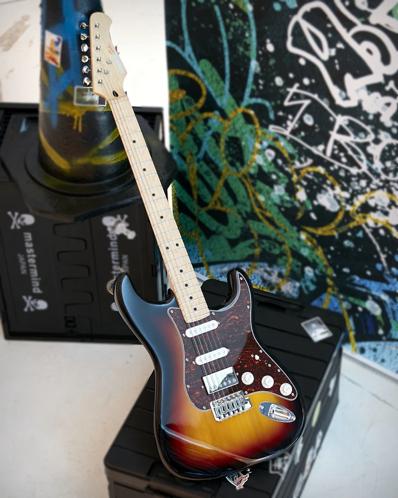 Donner Electric Guitar DST-152S 39 Electric Guitar Kit HSS Pickup Coil Split Guitar Starter Pack for Adult Beginners with Amp Bag Accessories Sunburst