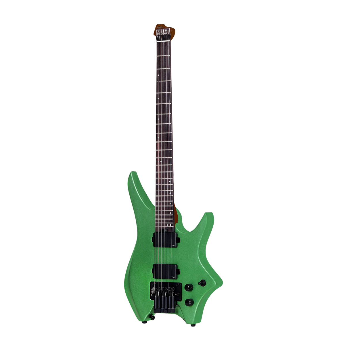 HEX N500S Headless Guitar Metallic Emerald Green  Active Pickups Stainless Frets