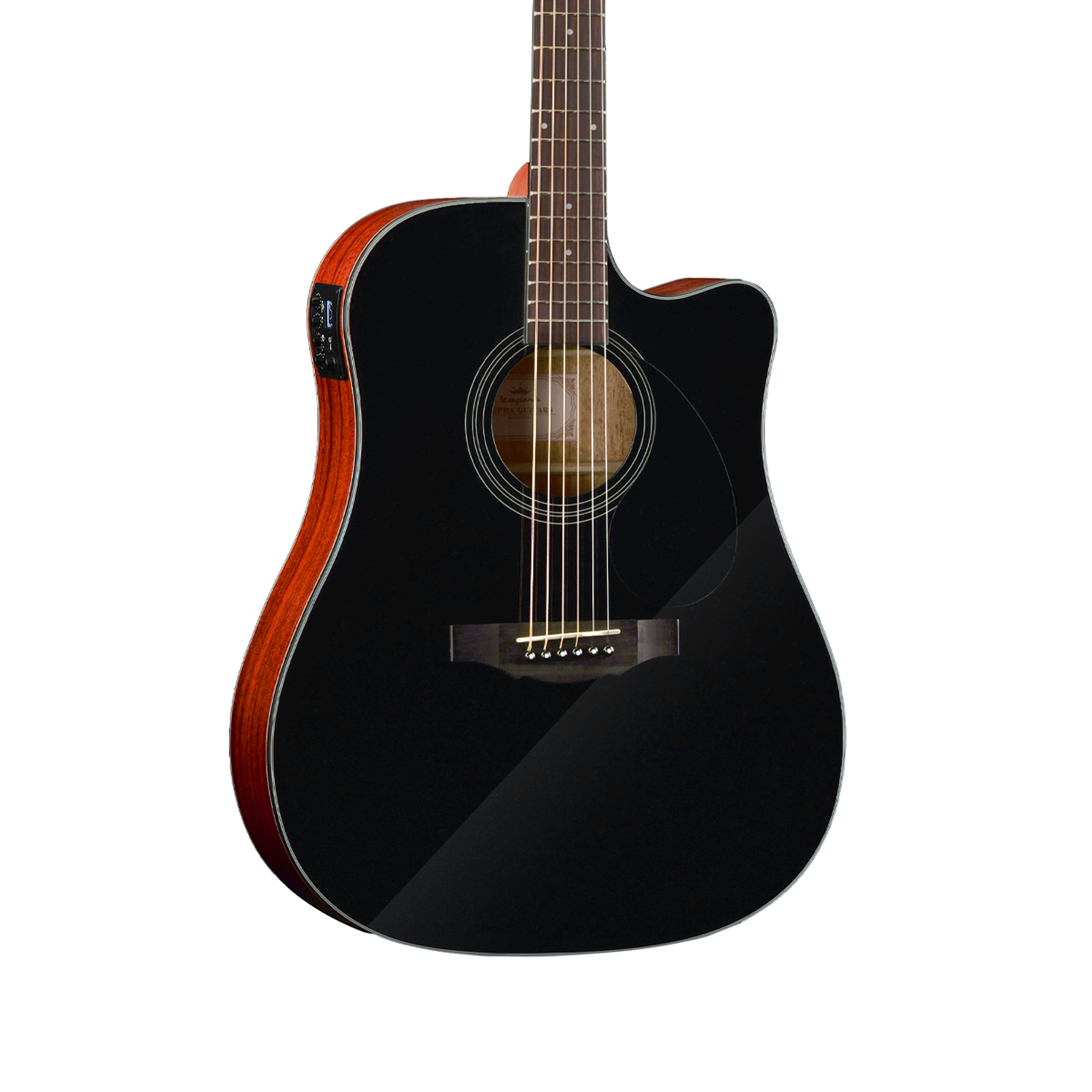 KEPMA EDC-E Semi- Acoustic Guitar - Black Matt