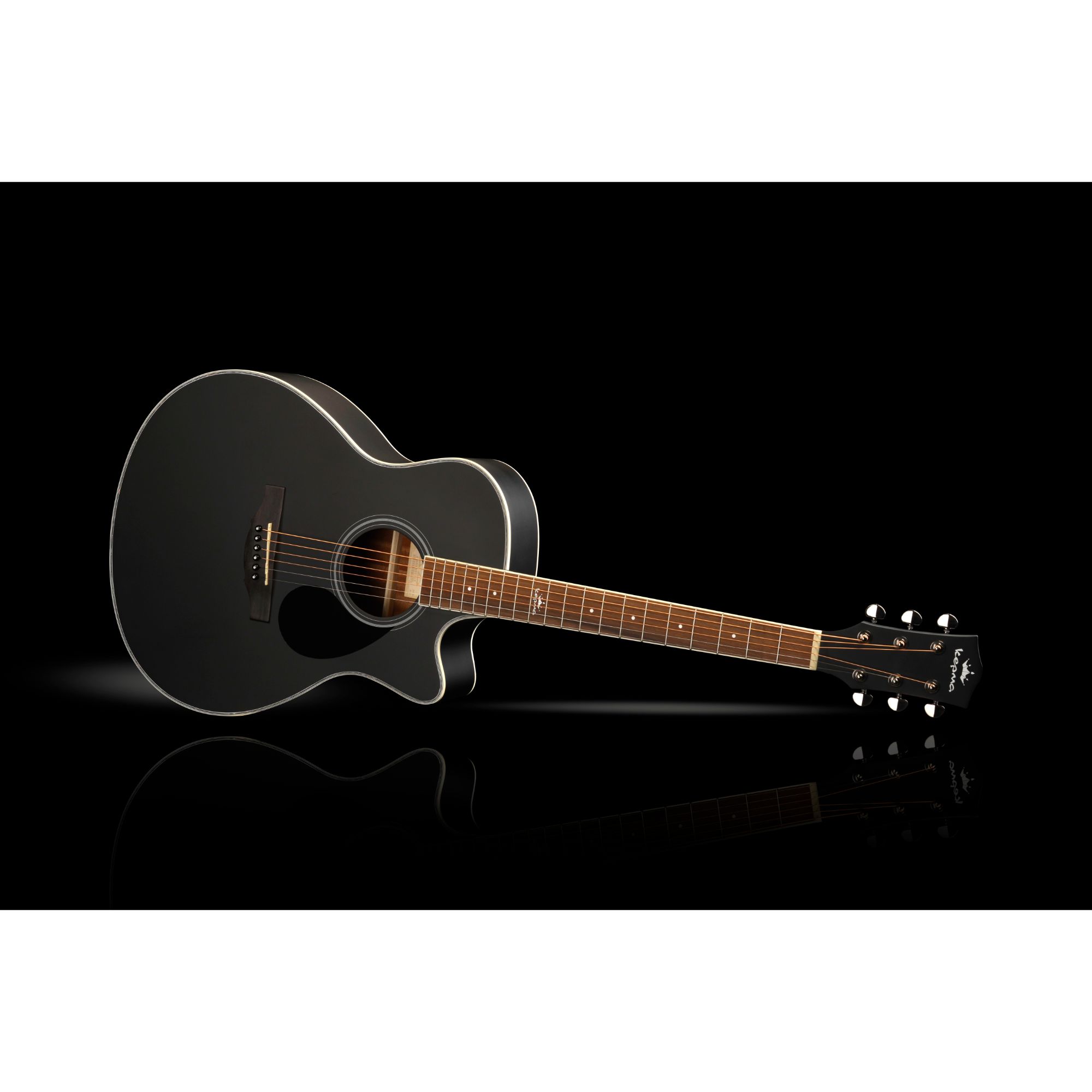 Kepma A1C Acoustic Guitar- Black Matt