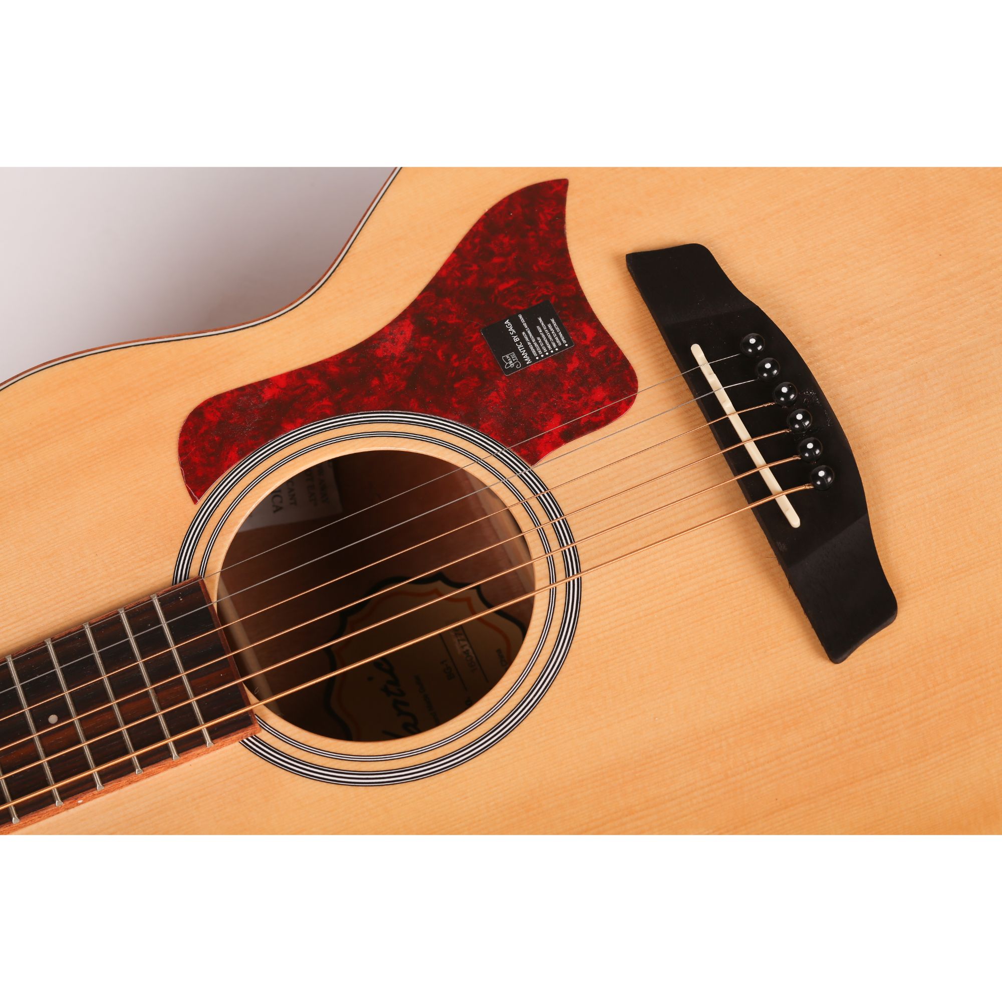 Mantic BG1 -E Travel Semi -Acoustic Guitar with Fishman Electronics - Natural