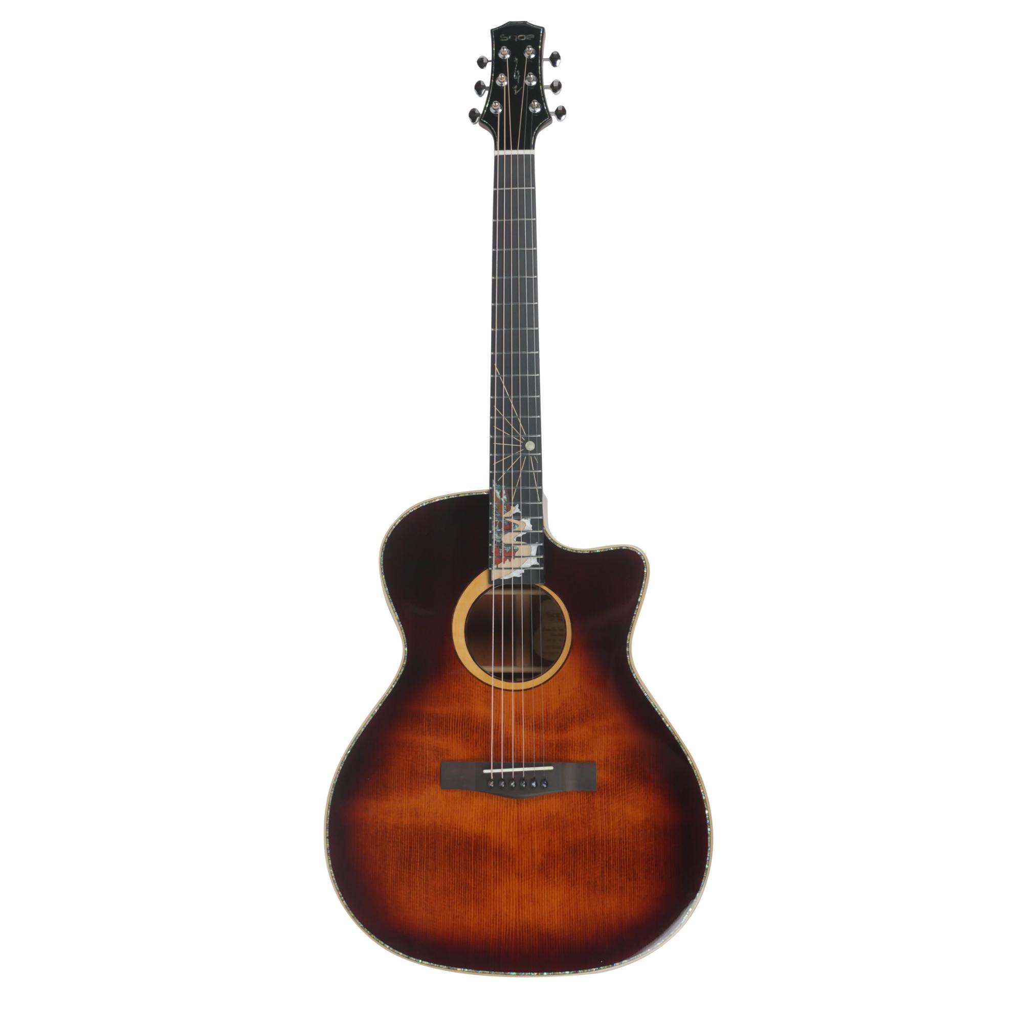 SQOE SQ-PFZL-A8FG All solid Acoustic guitar with kit