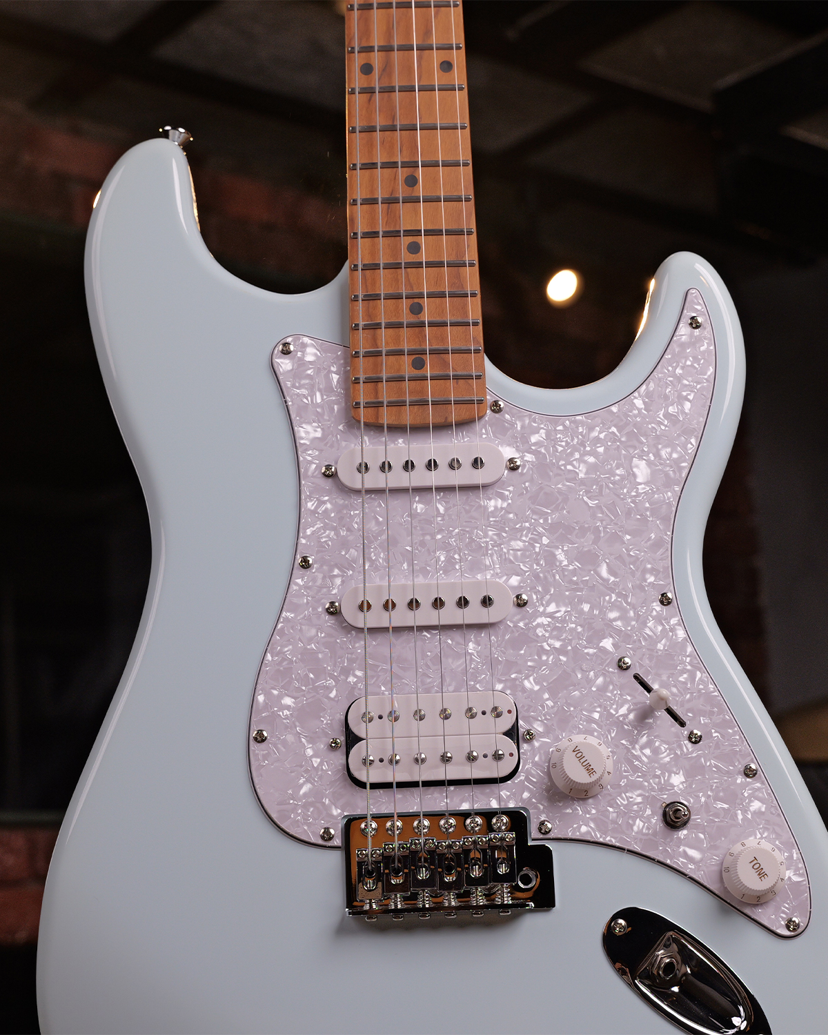 SQOE SEST500 Macaron Blue Electric Guitar  HSS