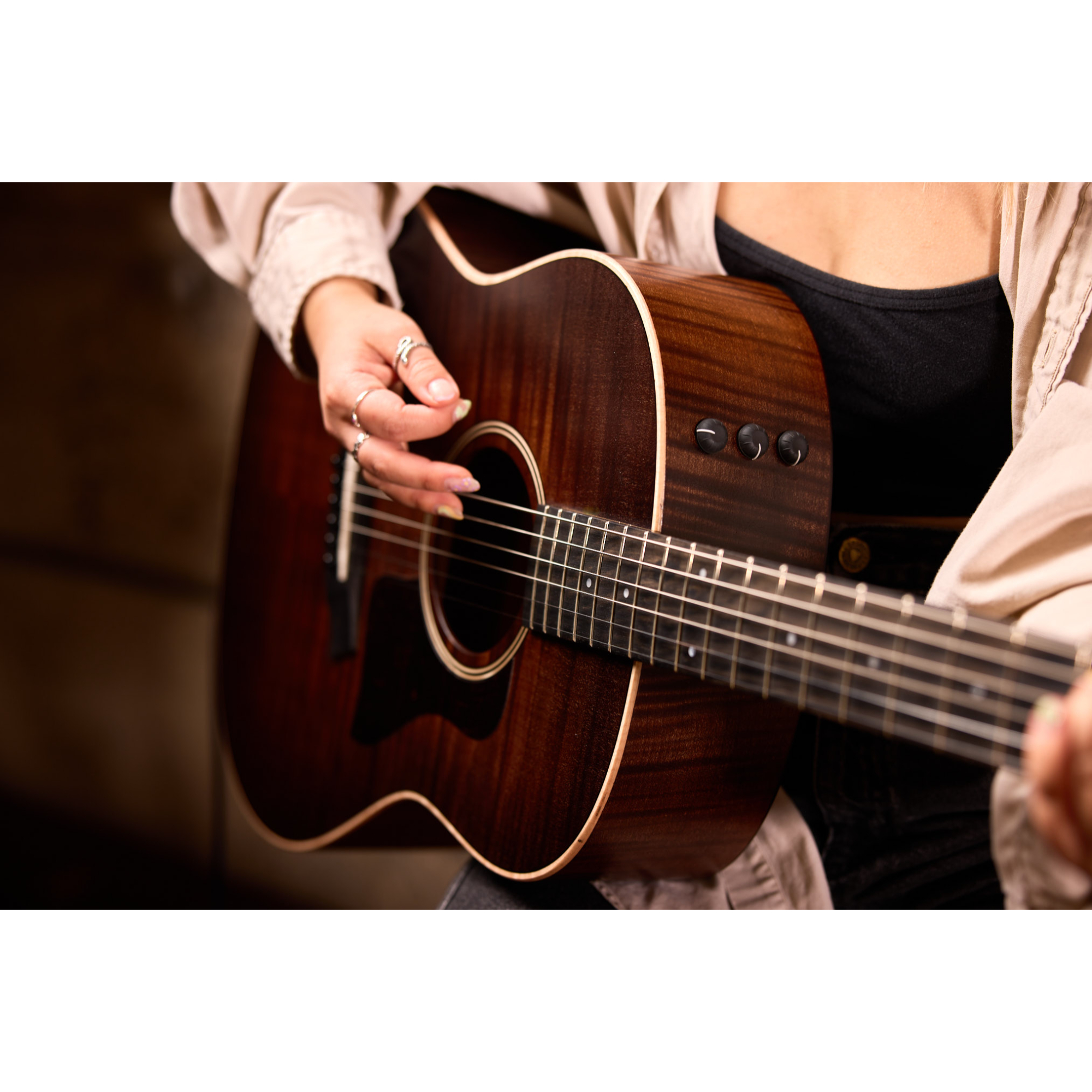 Taylor American Dream AD27e Flametop Acoustic-electric Guitar - Woodsmoke