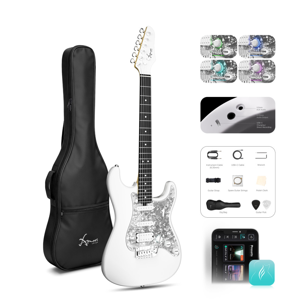 Image of Enya Xmari Smart Electric Guitar - White
