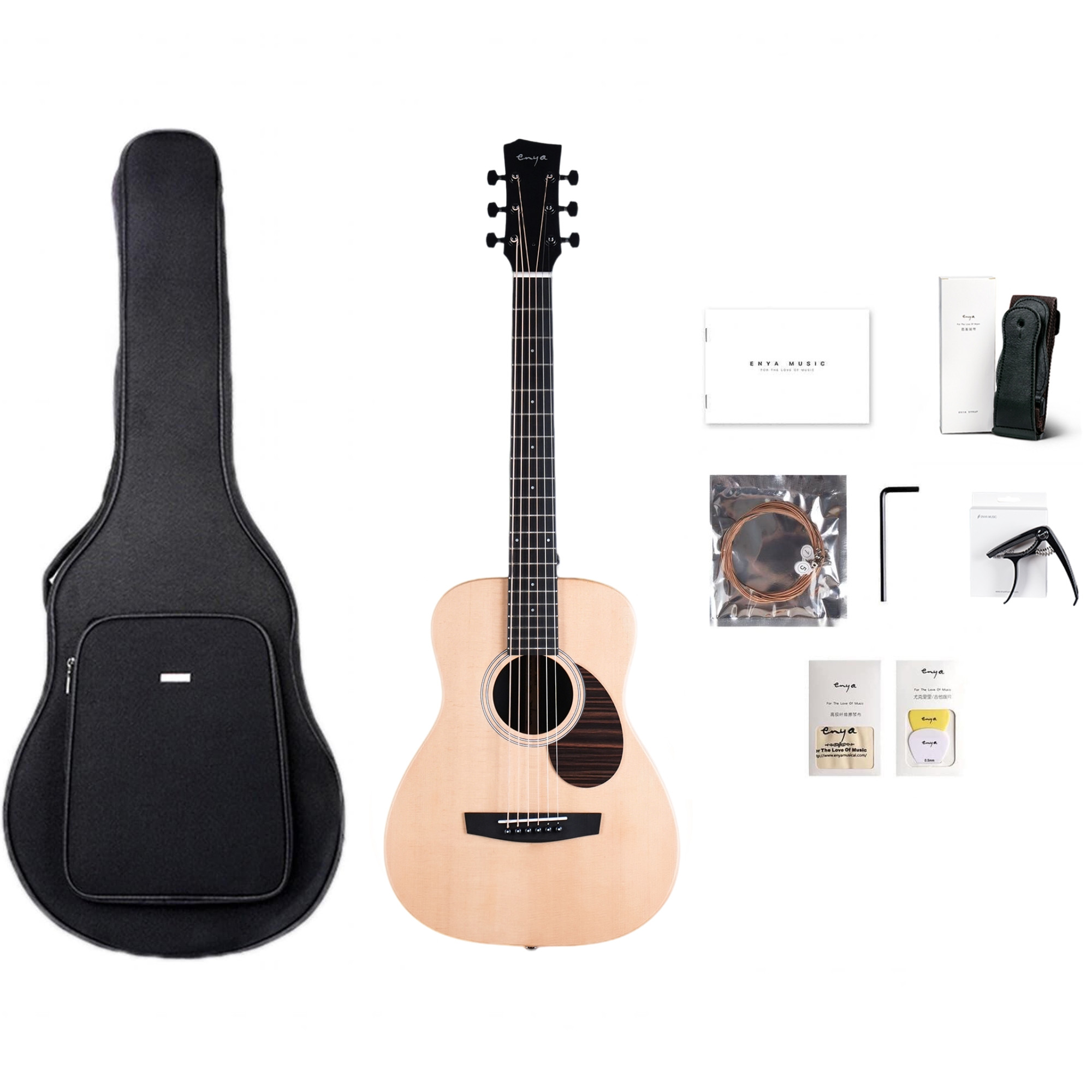 Enya EB-X1 PRO MAX  34INCH Acoustic Guitar- Natural Matt Finish