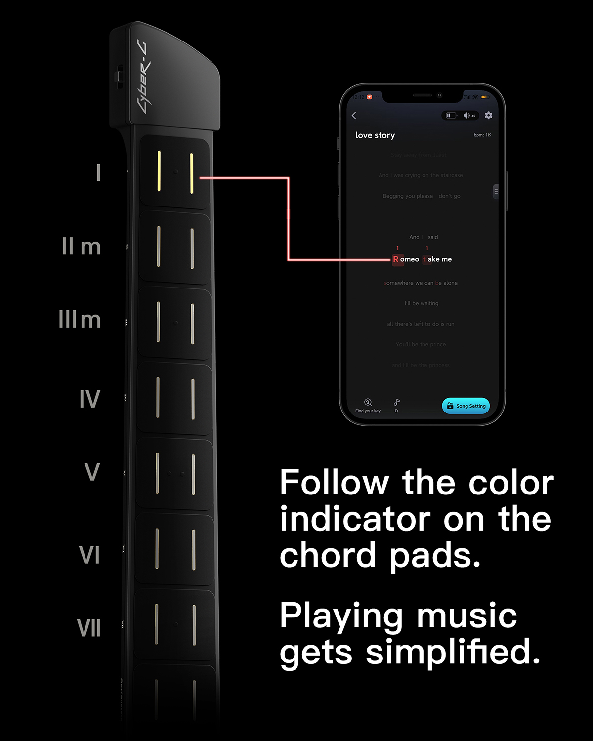 Enya CYBER-G Stringless Smart Guitar Foldable Travel Backing Guitar Built-in Drum Machine Bassline 20 instrument Sounds for One-Man Band App Interactive Chord Sheets For Adults TeensBlack