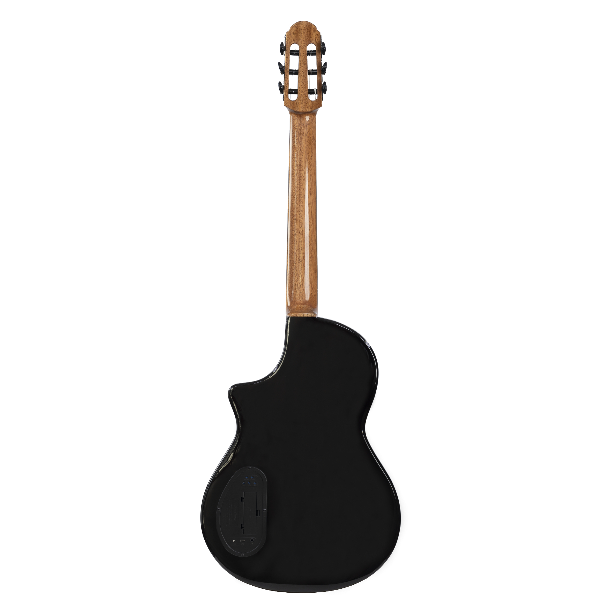 MARTINEZ Hispania FOLKacoustic transblack with EQ all solid flame top modern semi-acoustic guitar with effects
