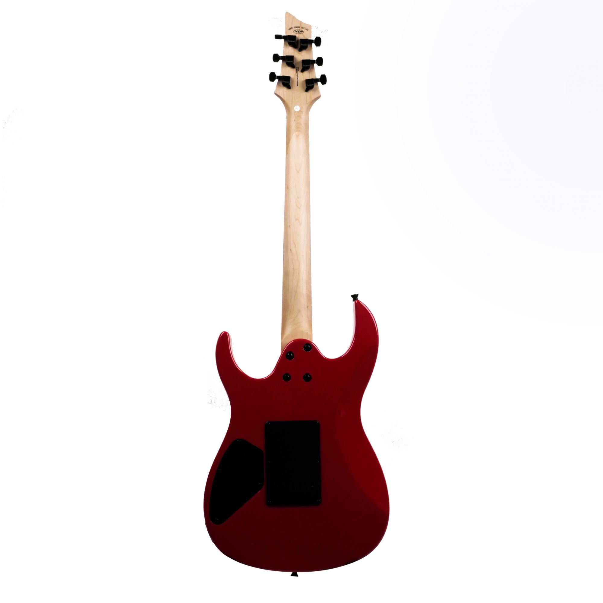 SQOE SEIB370 Red slim C neck and sharktooth inlay detail