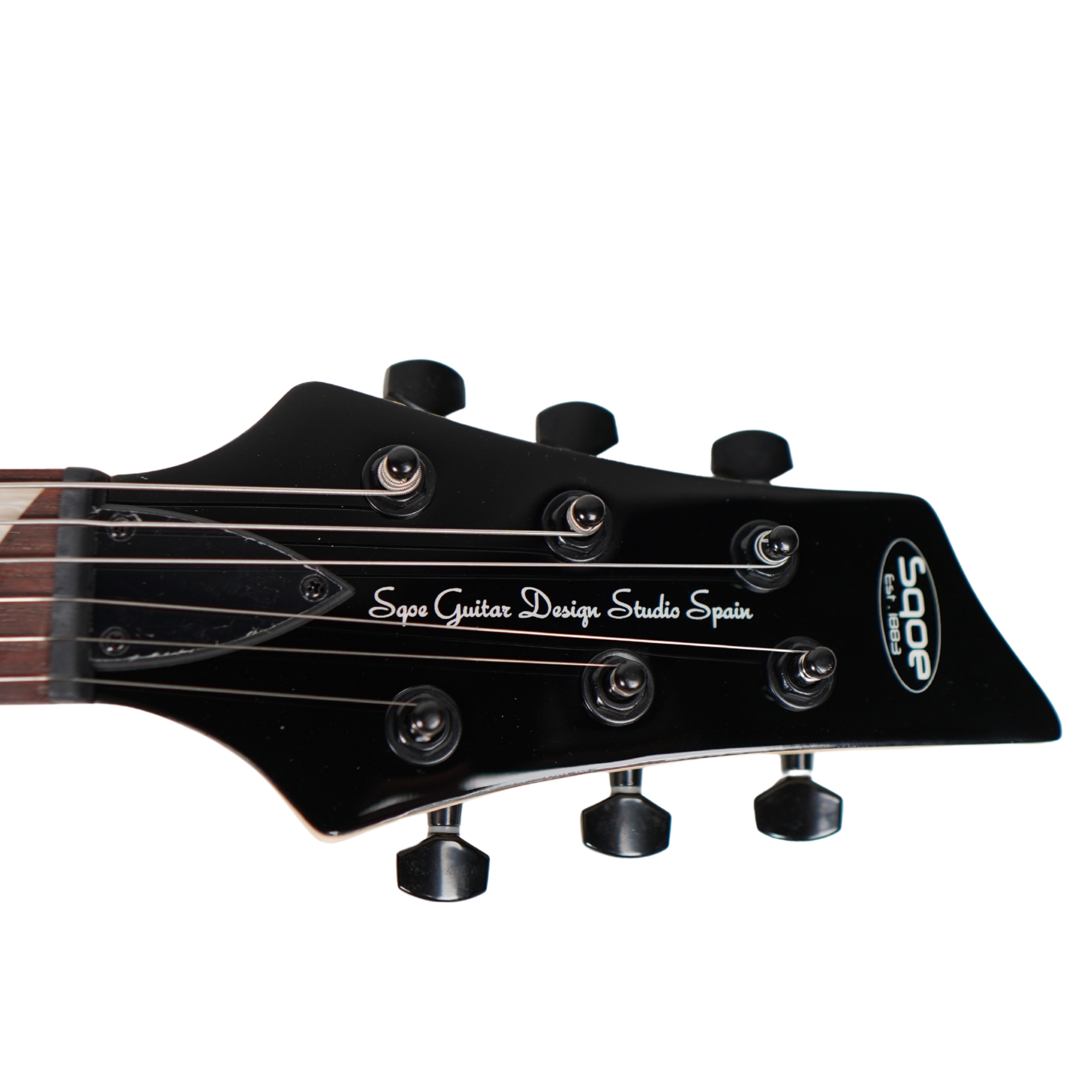 SQOE SEIB370 Black vintage 6-saddle tremolo bridge