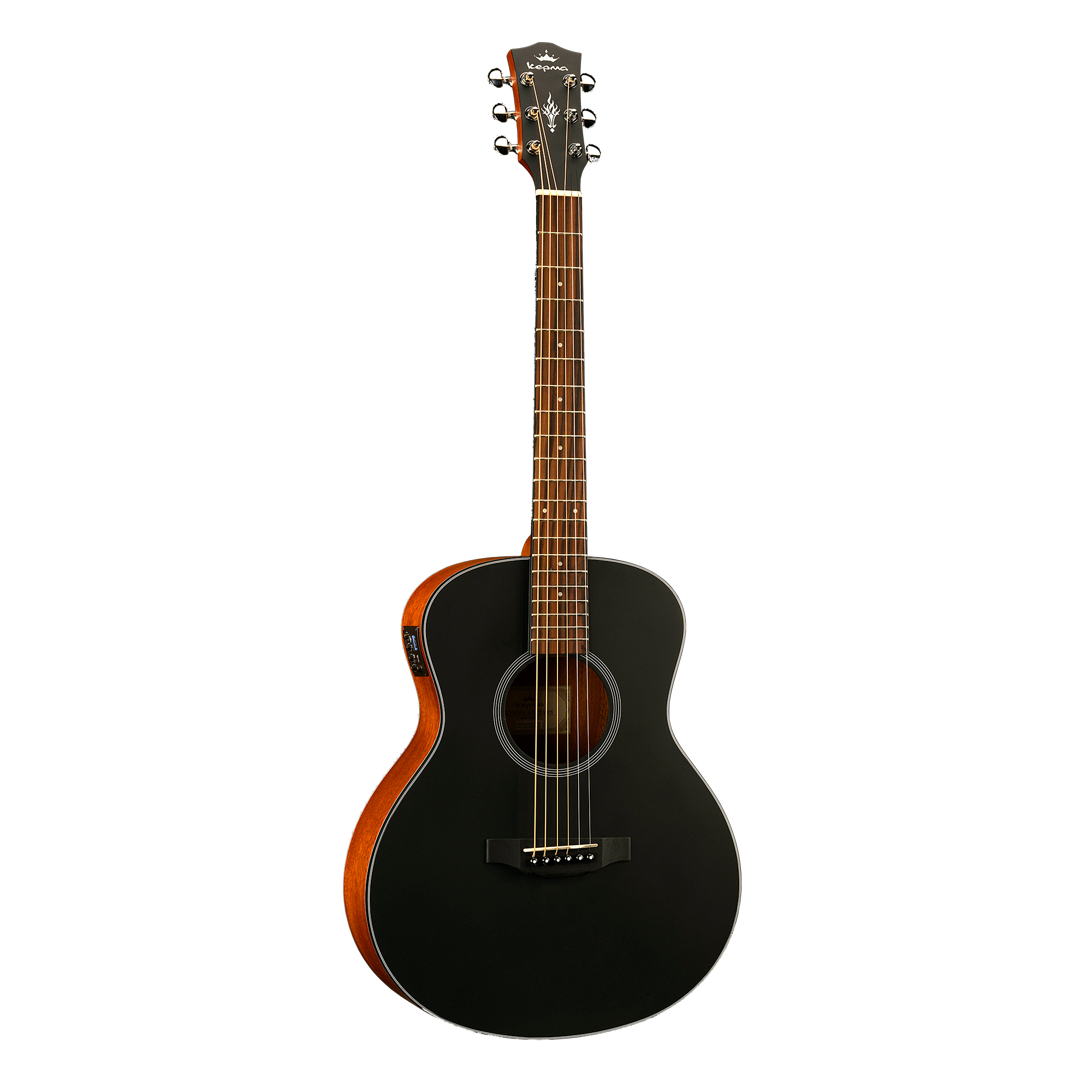 Kepma ES36-E Semi Acoustic Travel Guitar- Black Matt