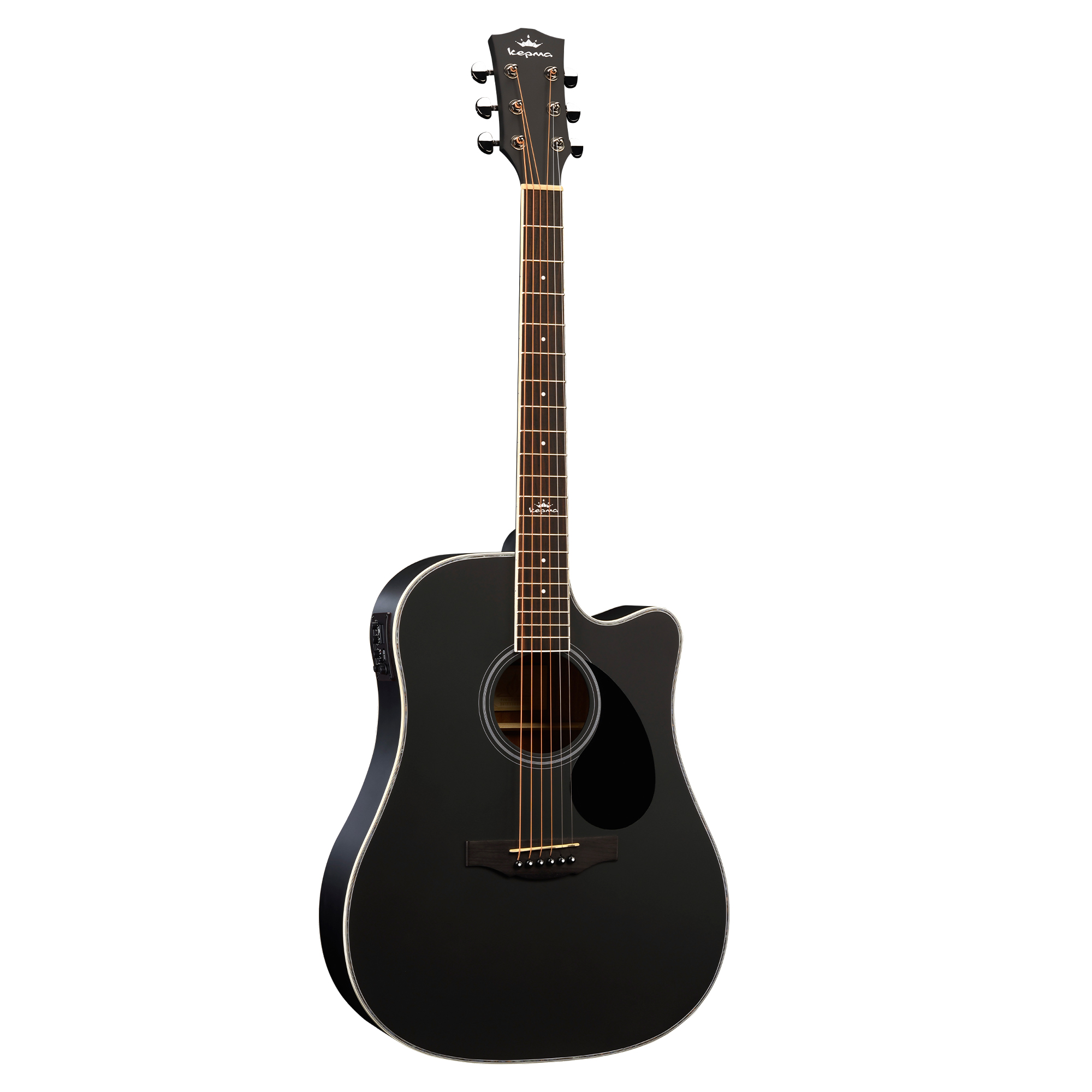 Kepma D1CE - Semi Acoustic Guitar- Black Matt