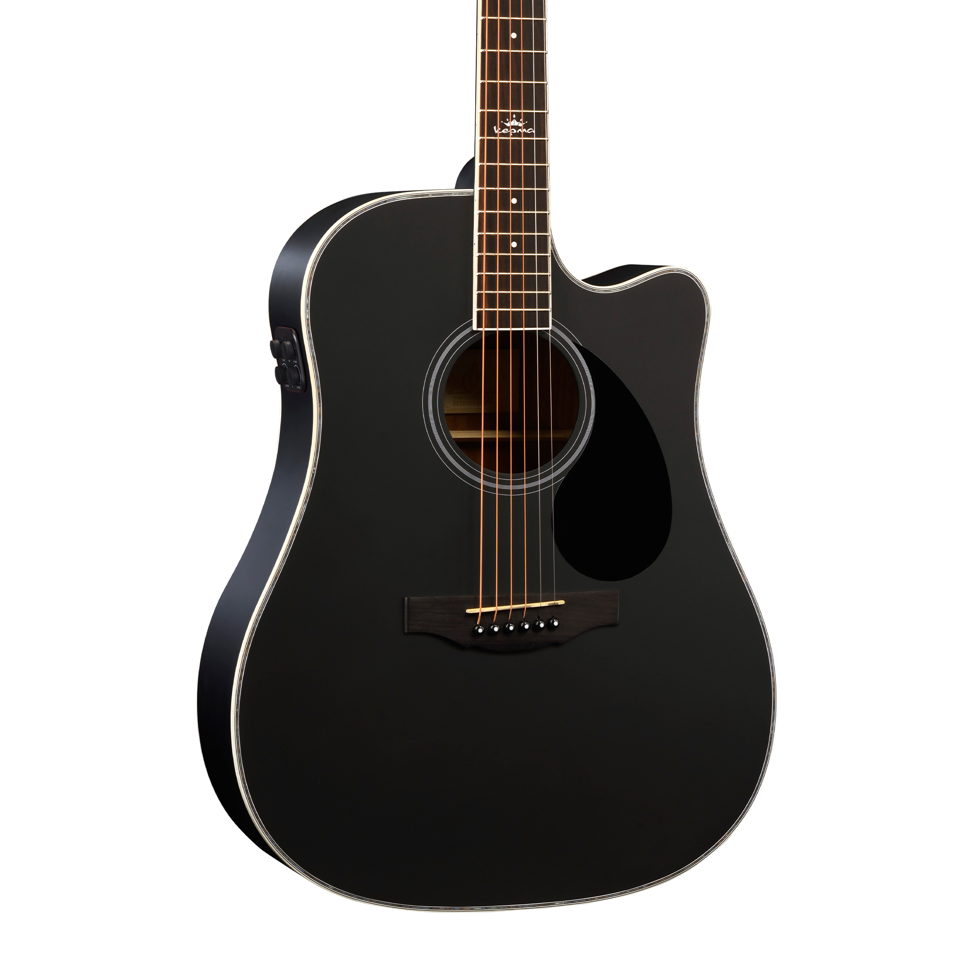 Kepma D1CE TRANS K10- Semi acoustic Guitar- Black Matt