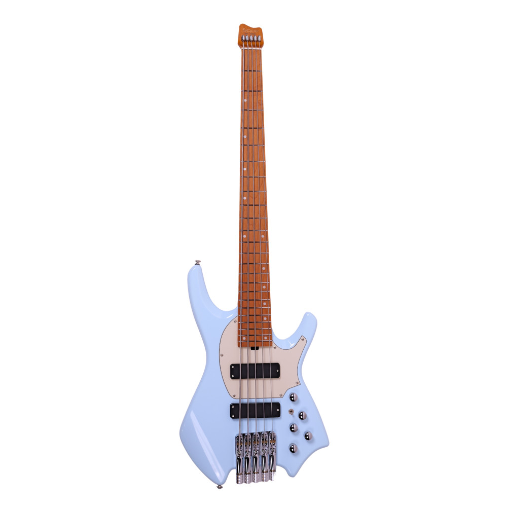 Image of SQOE SBWT750 Sky blue 5-String Headless Bass