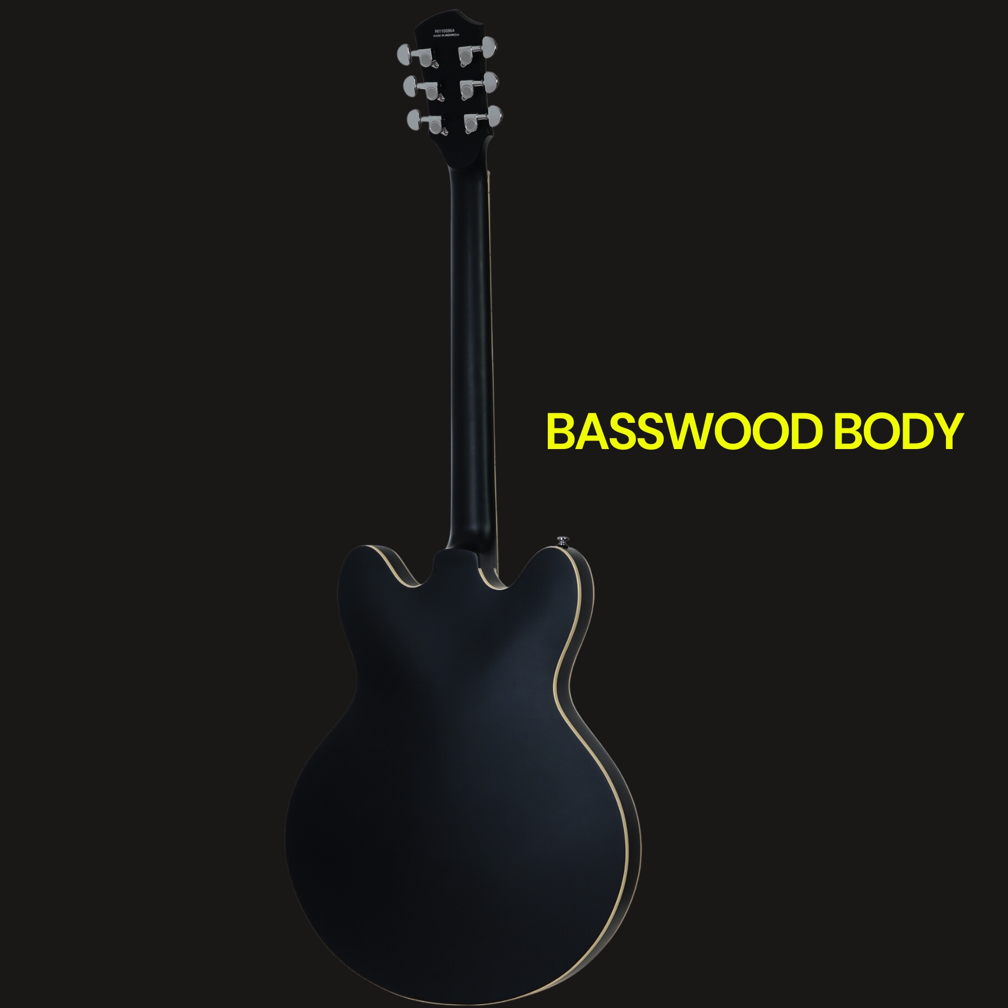 HEX Q300S BK - SEMI HOLLOW Q SERIES - SATIN BLACK